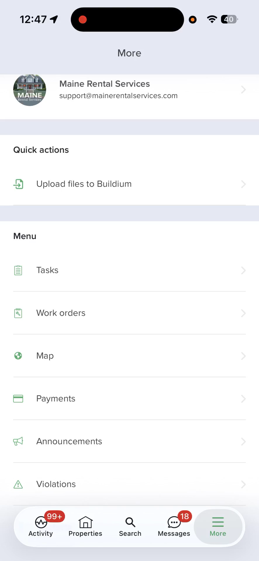 Step #2: Tap More in the bottom navigation menu and then Work Orders