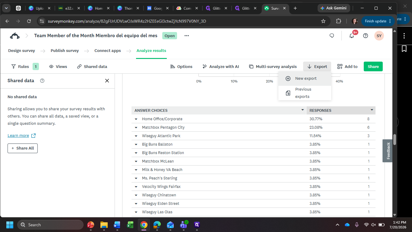 Step #12: Click + New export from the menu.