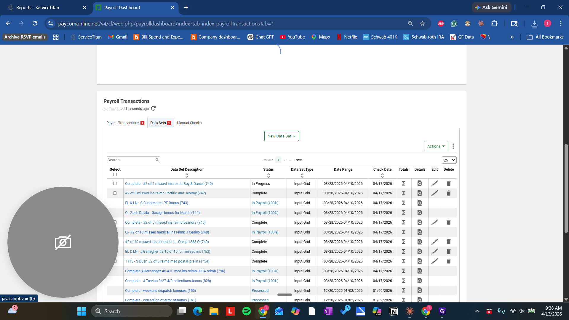 Step #19: Click on "New Data Set ▾"