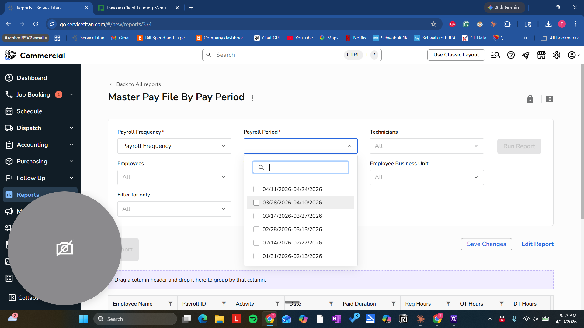 Step #5: Click on "03 / 28 / 2026-04 / 10 / 2026"