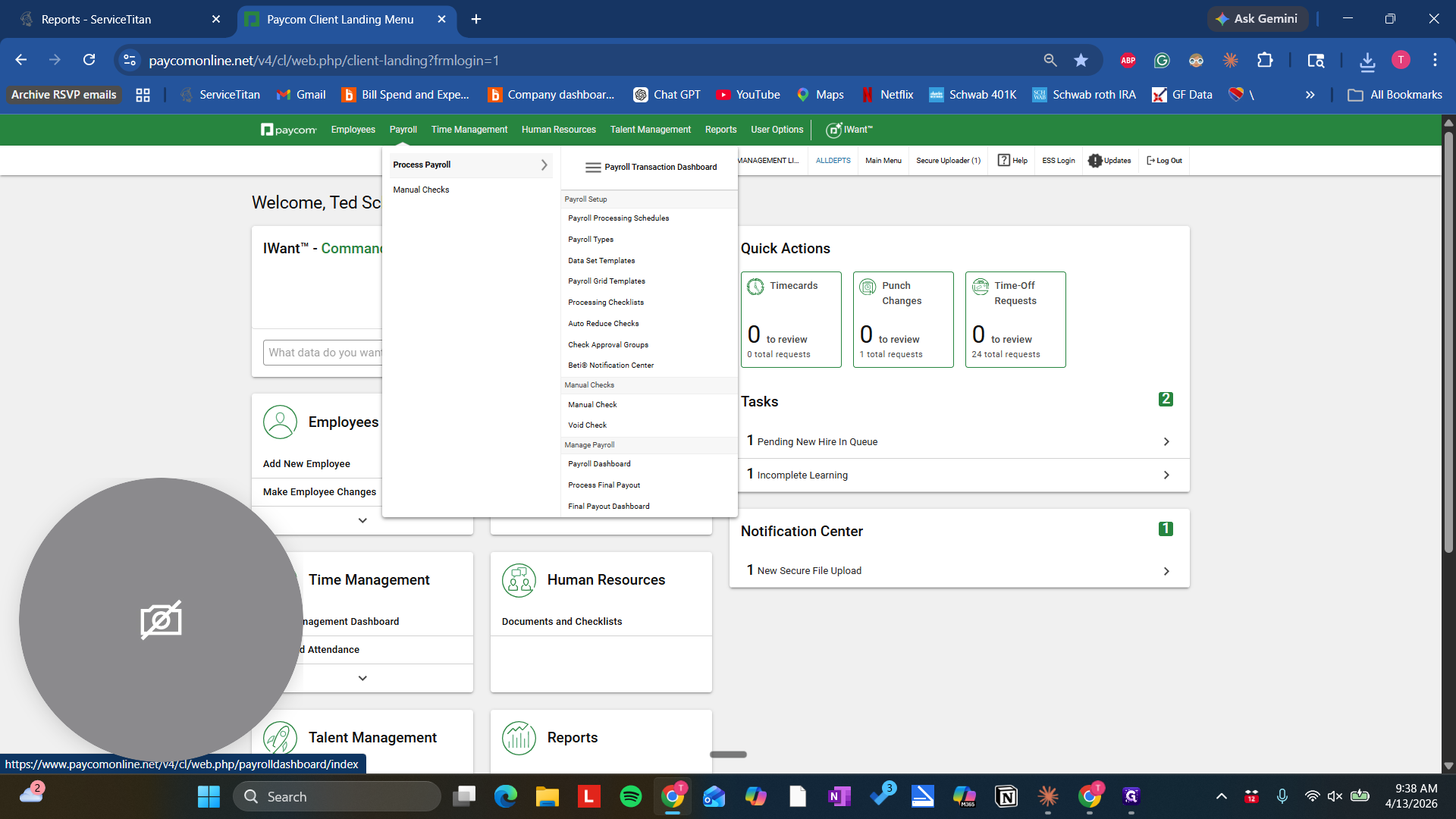Step #17: Click on "Process Payroll"