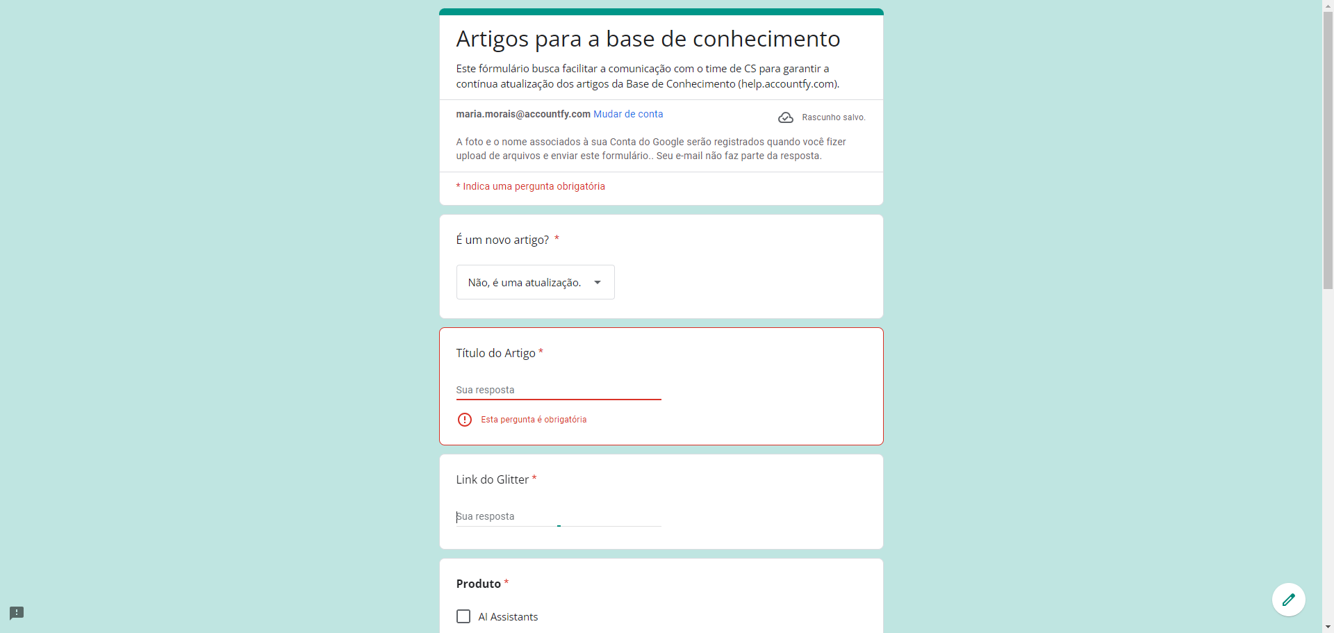 Step #18: E cole o link do artigo que foi copiado anteriormente.