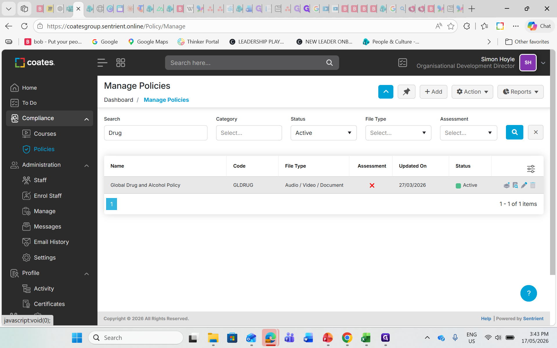 Step #4: Click Create New Version on the target policy row.