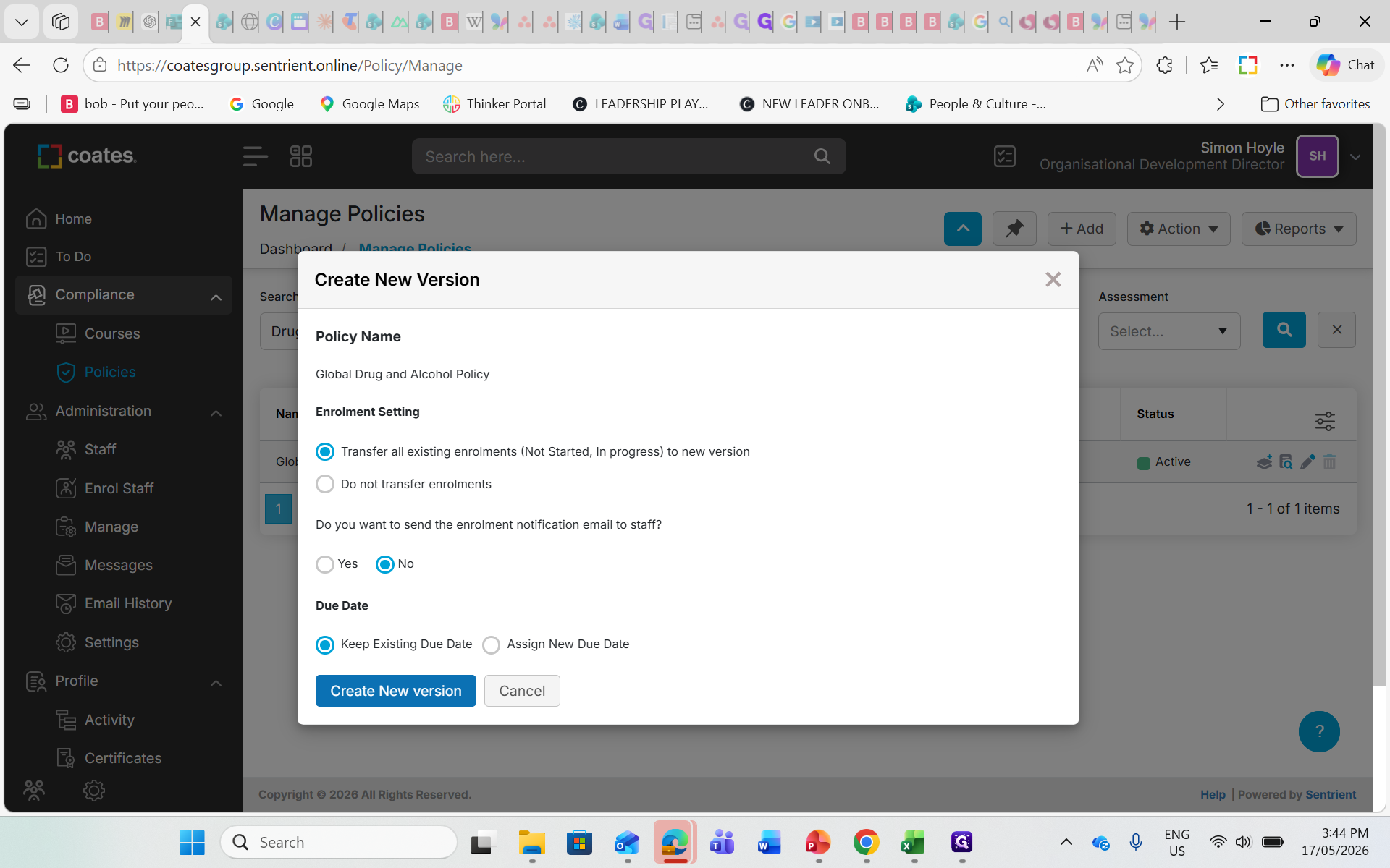 Step #6: Click Create New version.