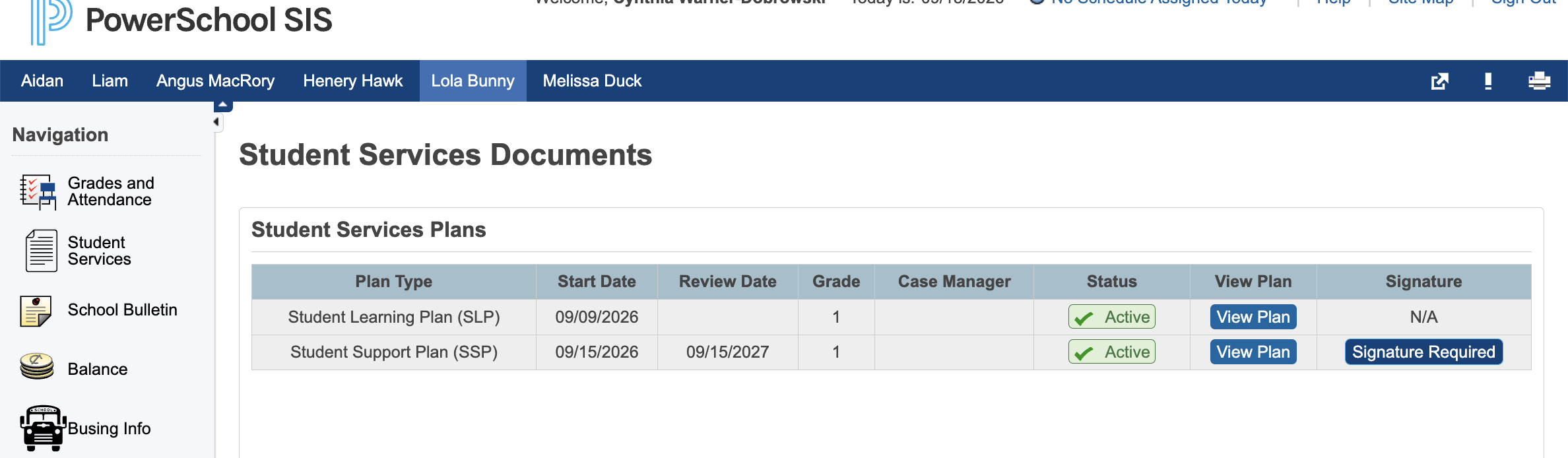 Step #4: Click Signature Required on the plan row.