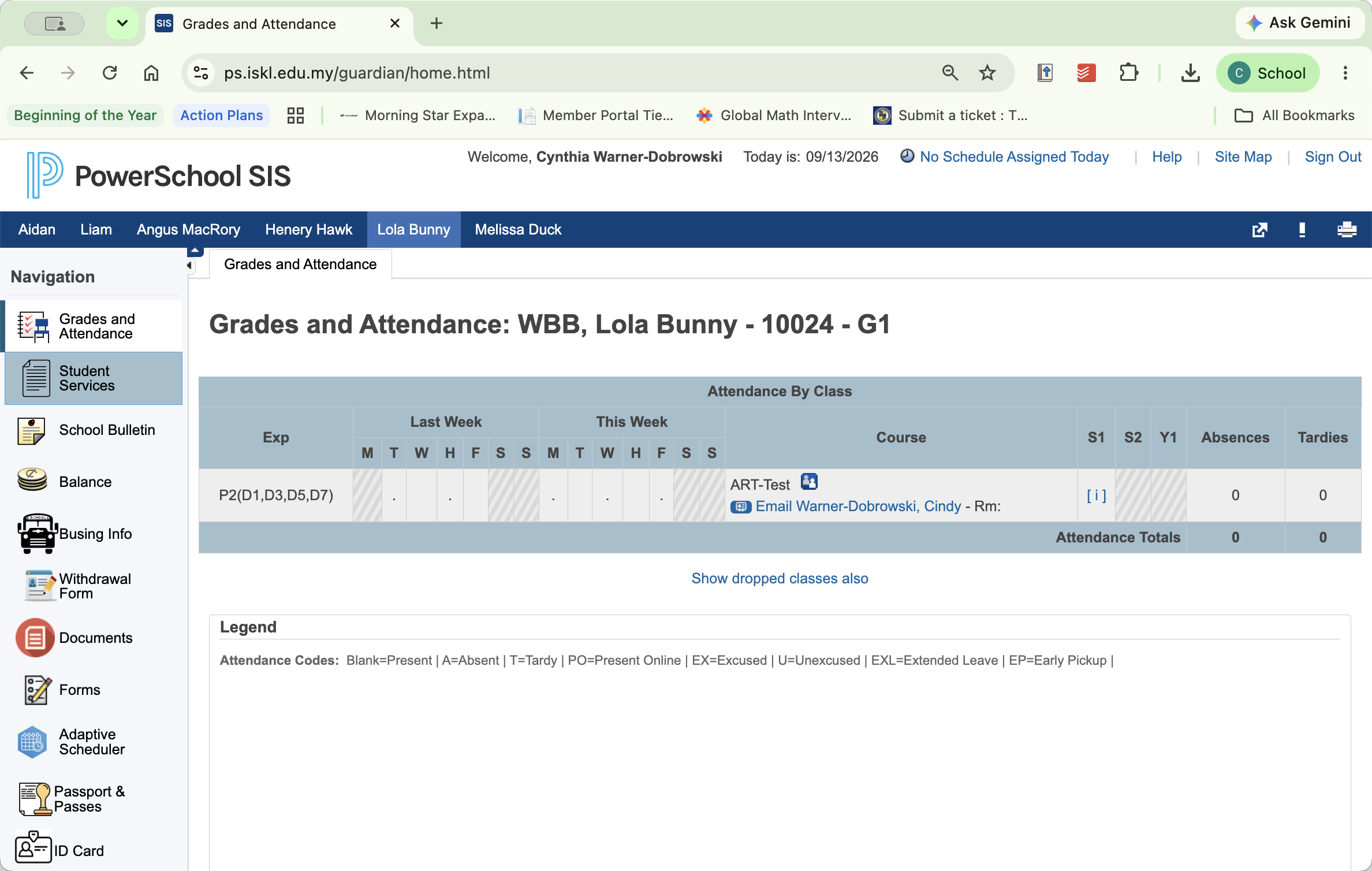 Step #3: Click Student Services in the left navigation sidebar.