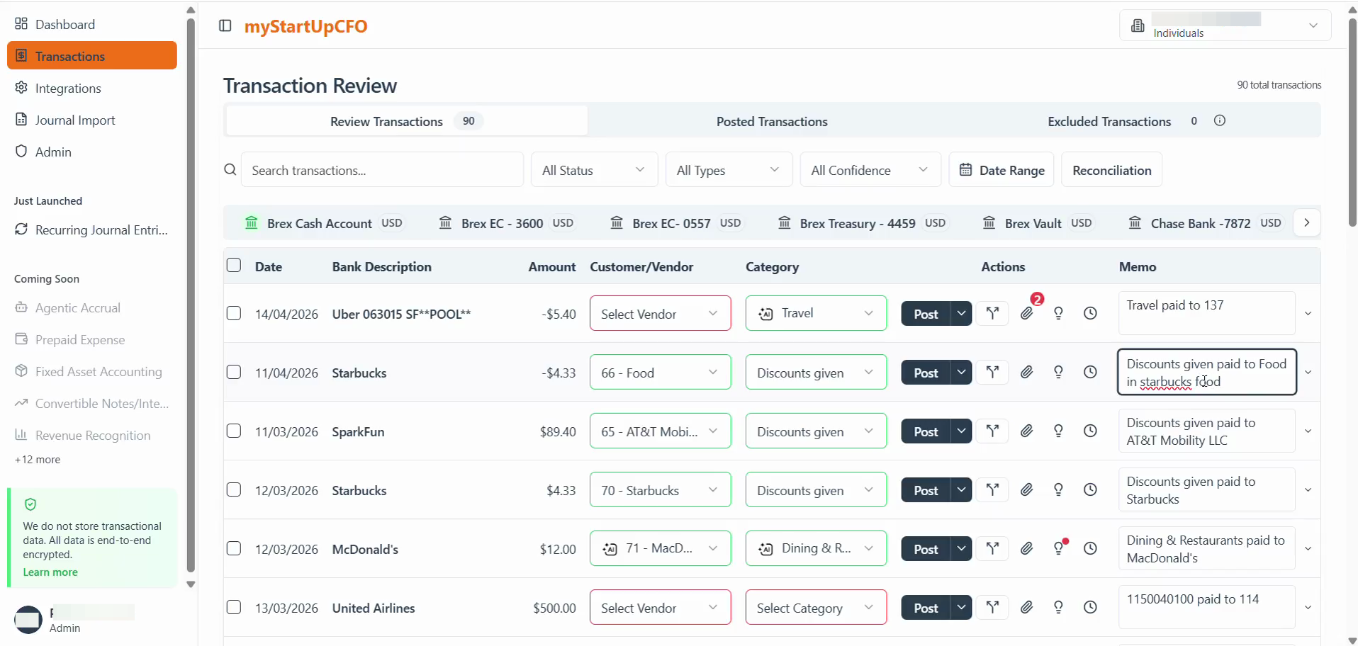 Step #2: Select the transaction and perform any operation whose history you want to review and open its details.
