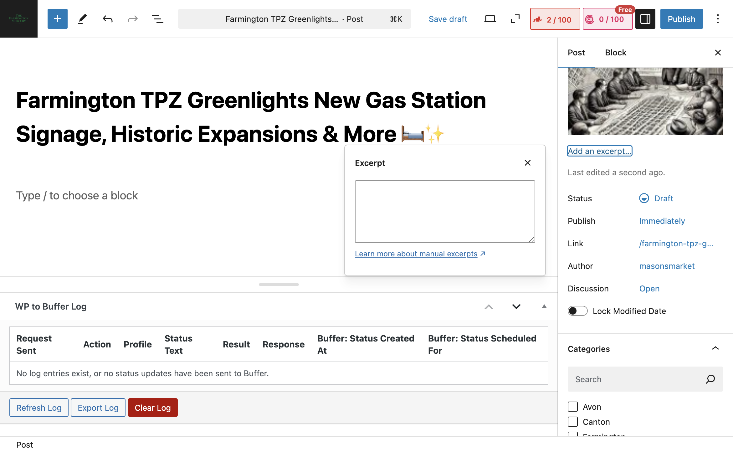 Step #26: Click on "Add an excerpt"