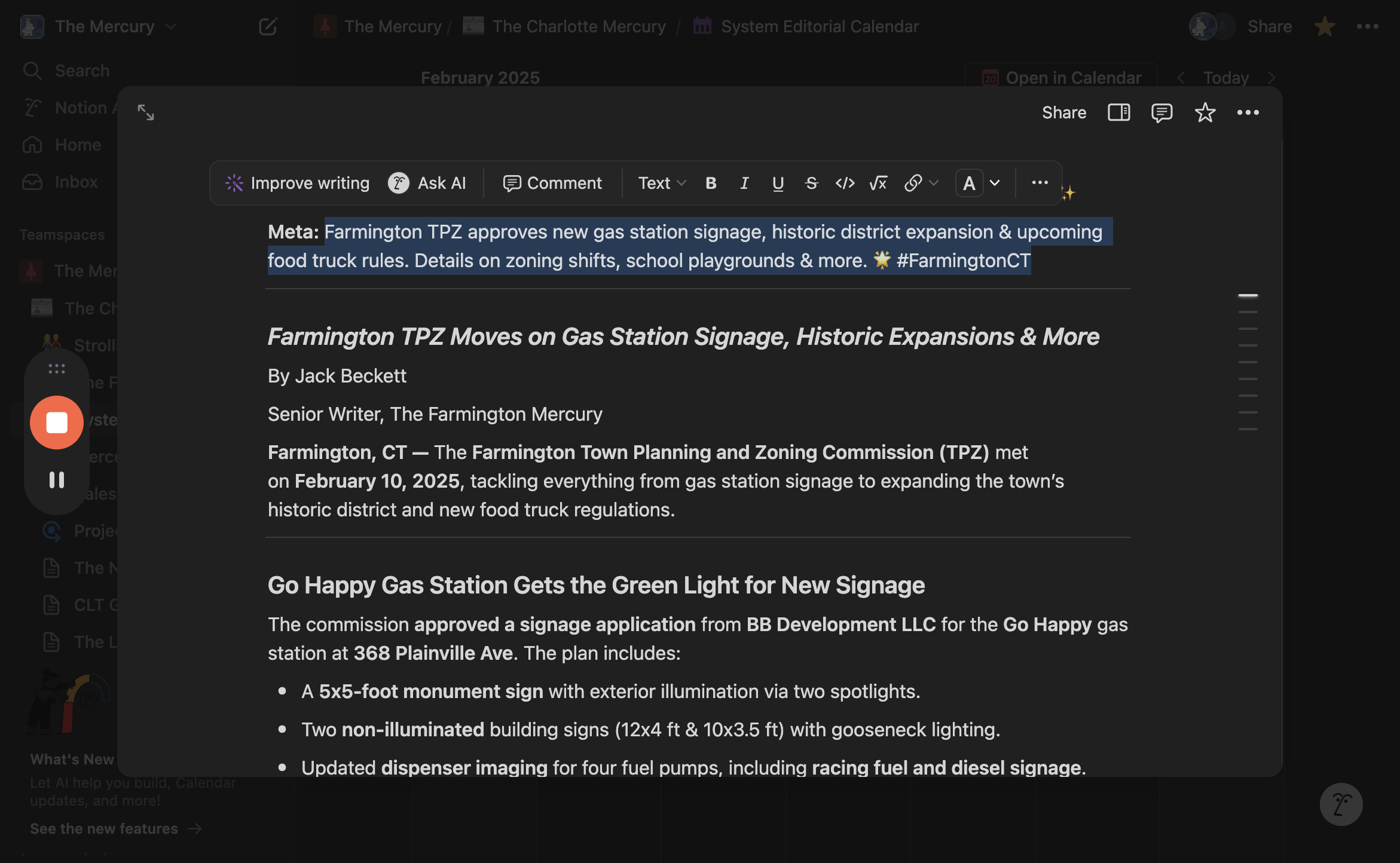 Step #35: Click on "Farmington TPZ Moves on"