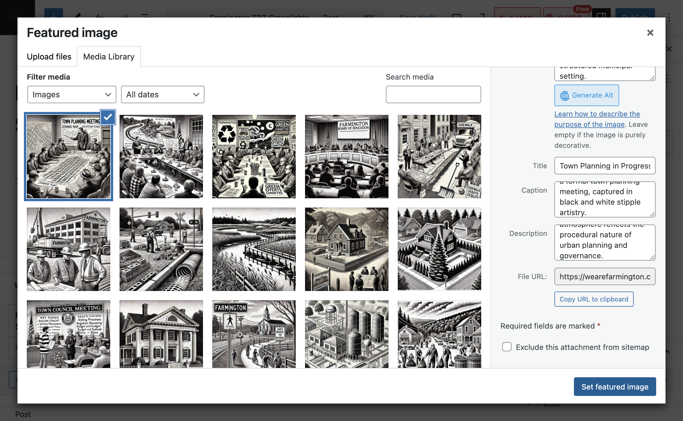 Step #23: Click on "Set featured image"