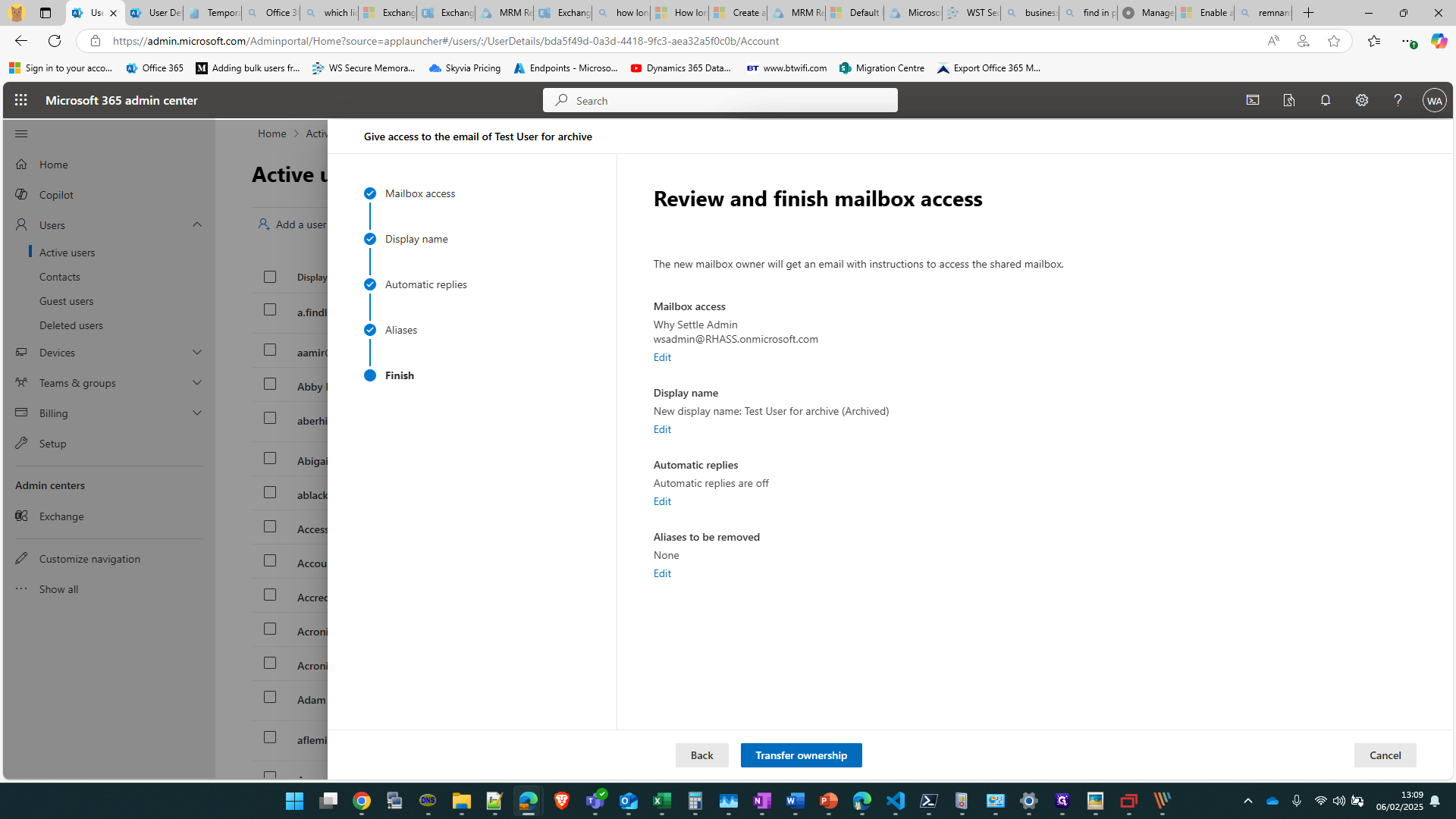 Step #16: Click on "Transfer ownership"