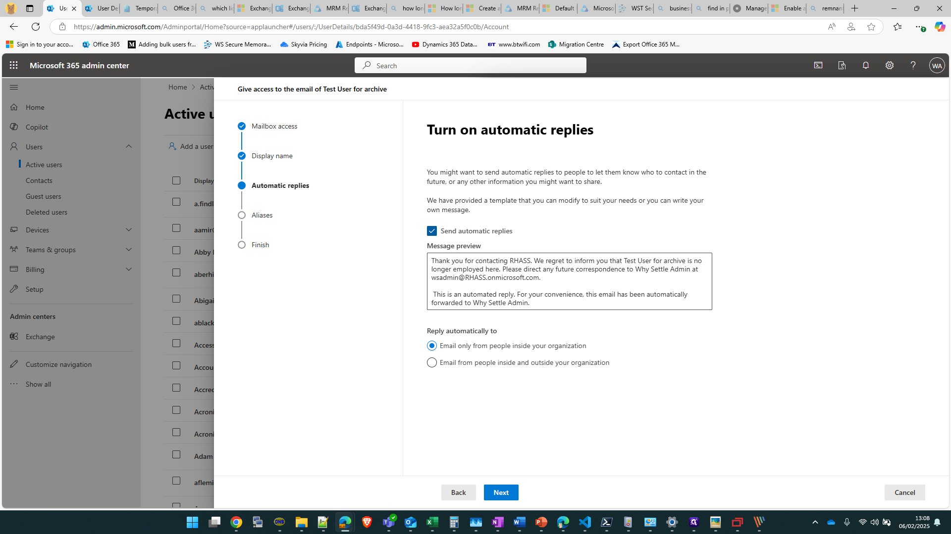 Step #13: If they've requested automatic replies, you can enable this feature.