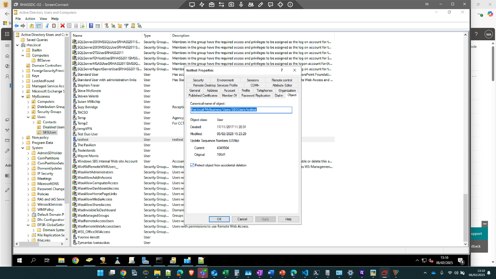 Step #37:  Uncheck the 'Protect object from accidental deletion.'