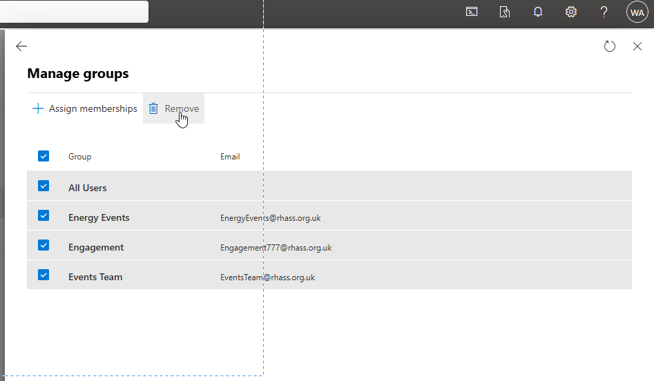 Step #22: Select all groups, and click 'Remove'