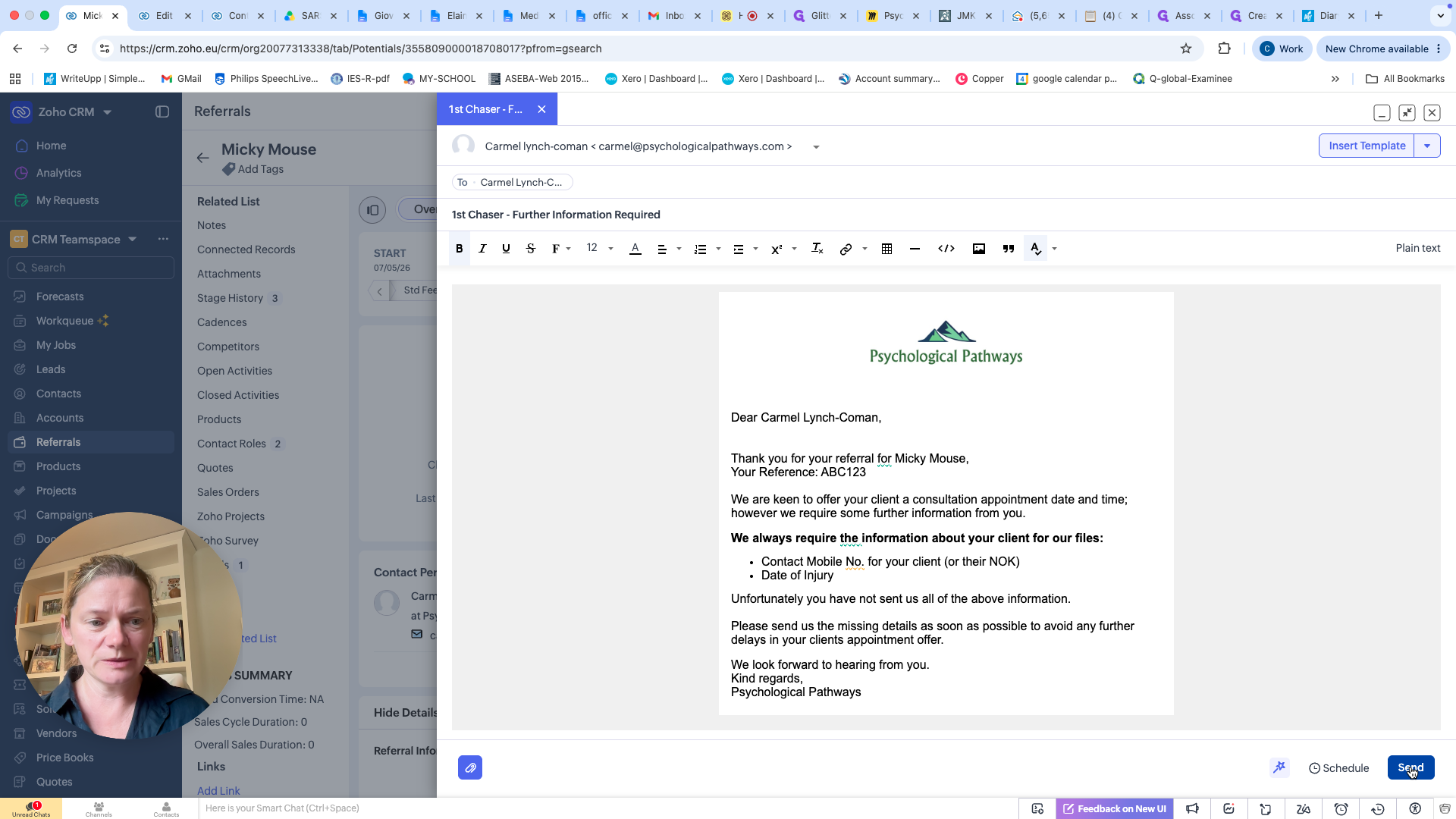 Step #6: Click Send to dispatch the email.