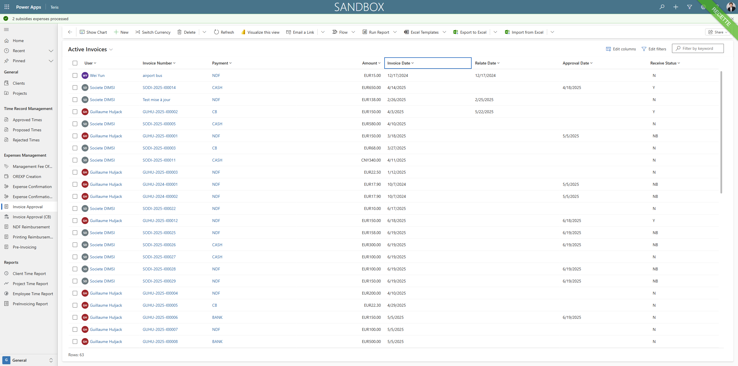 Step #13: Click to filter "Invoice Date" from the new to the oldest