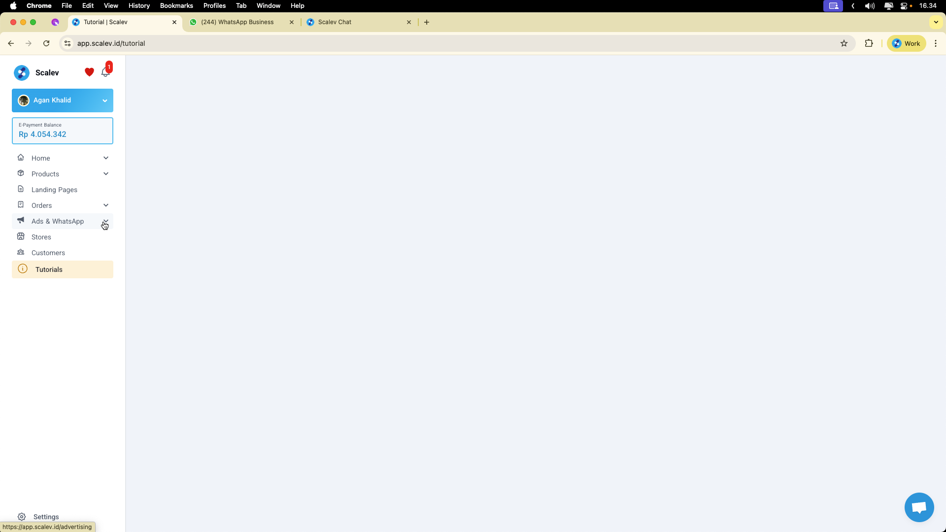 Step #1: Ke menu "Ads & WhatsApp"
