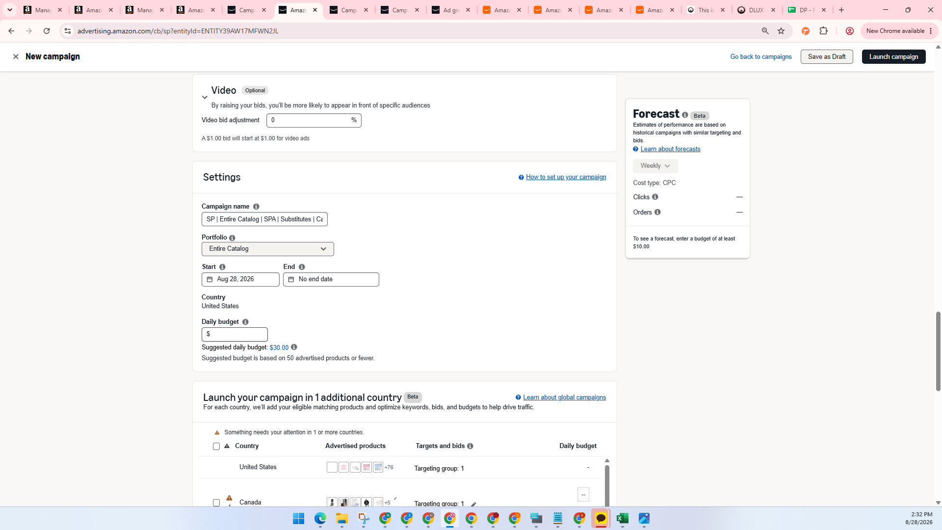 Step #23: Click the Daily budget input field.