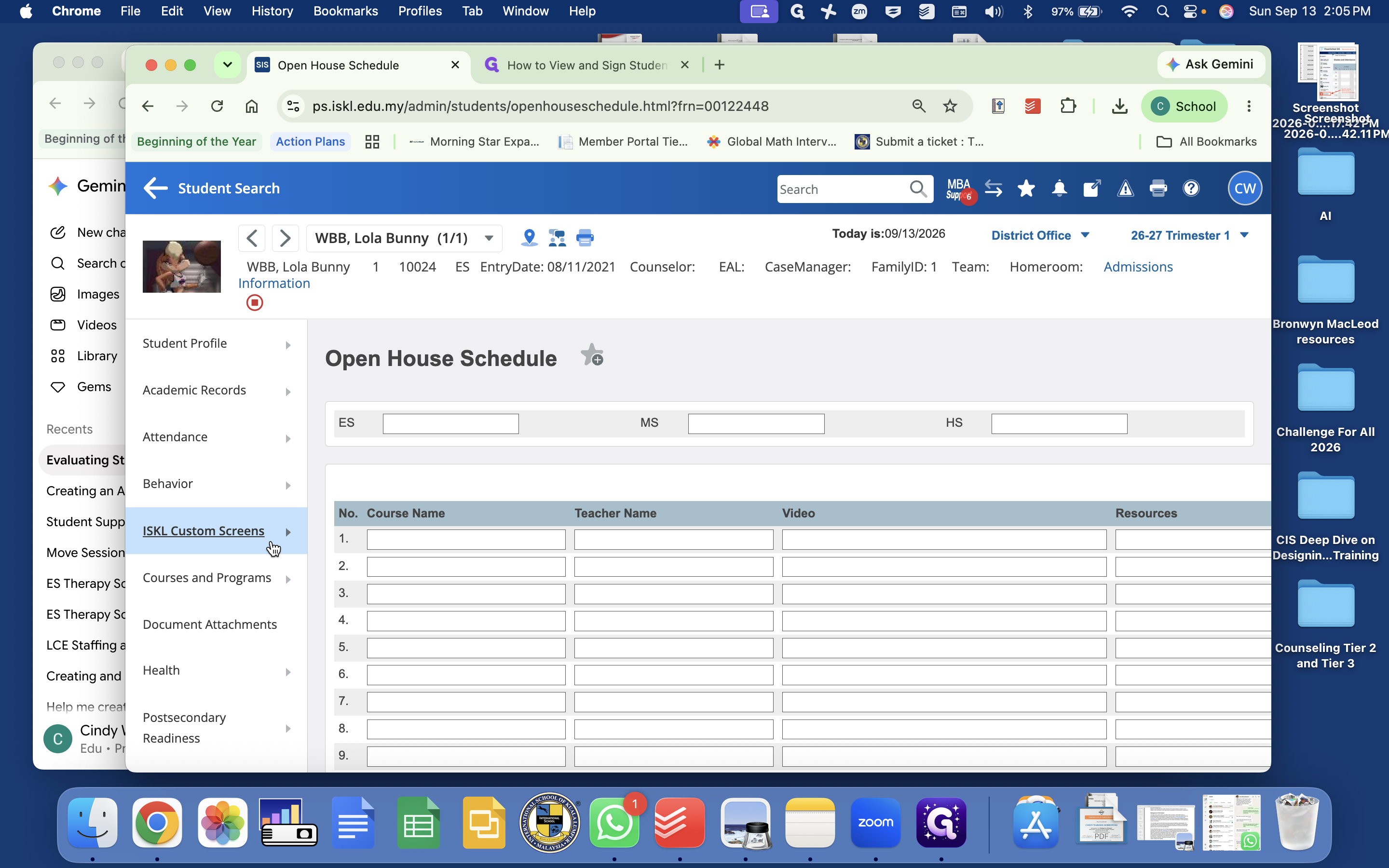 Step #2: Click on ISKL Custom Screens in the left navigation sidebar.