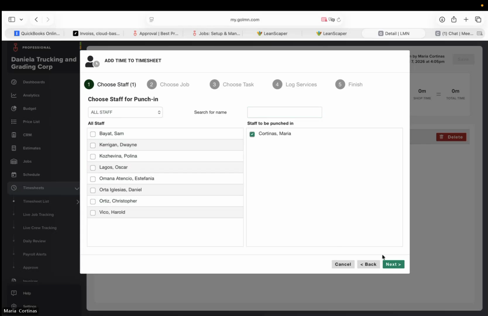 Step #7: Click Next to proceed to job selection.