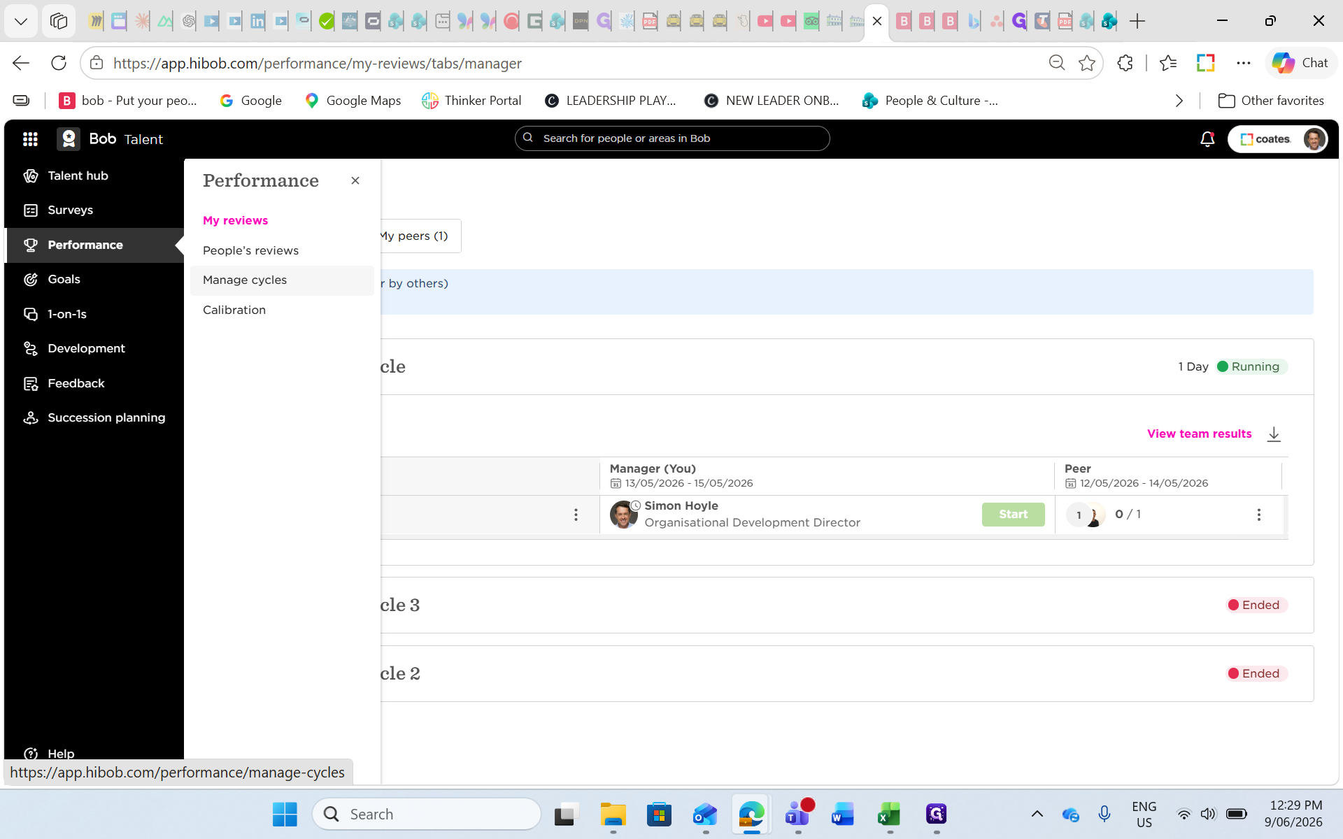 Step #2: Click Manage cycles.