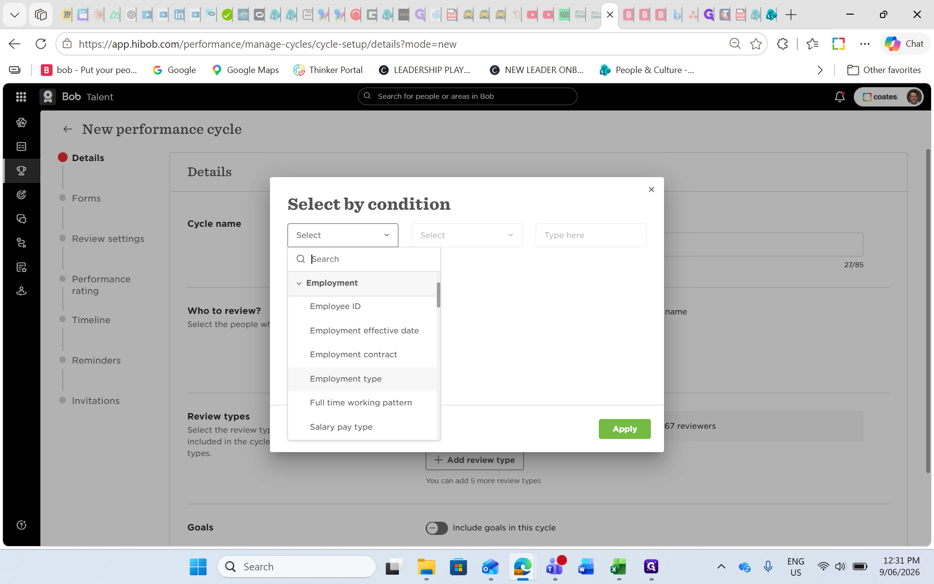 Step #8: Select Employment type.