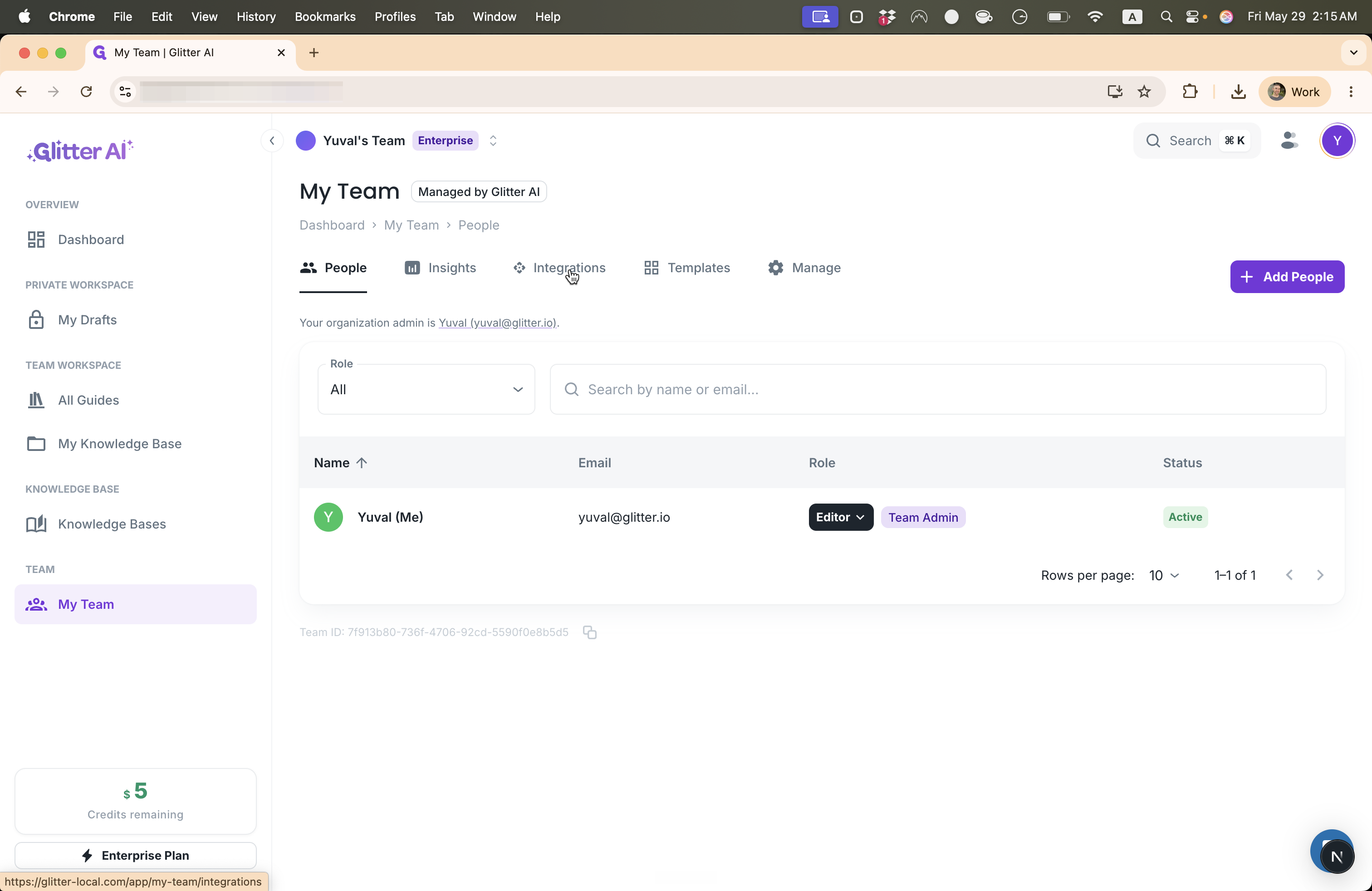 Step #2: Navigate to the Integrations tab.