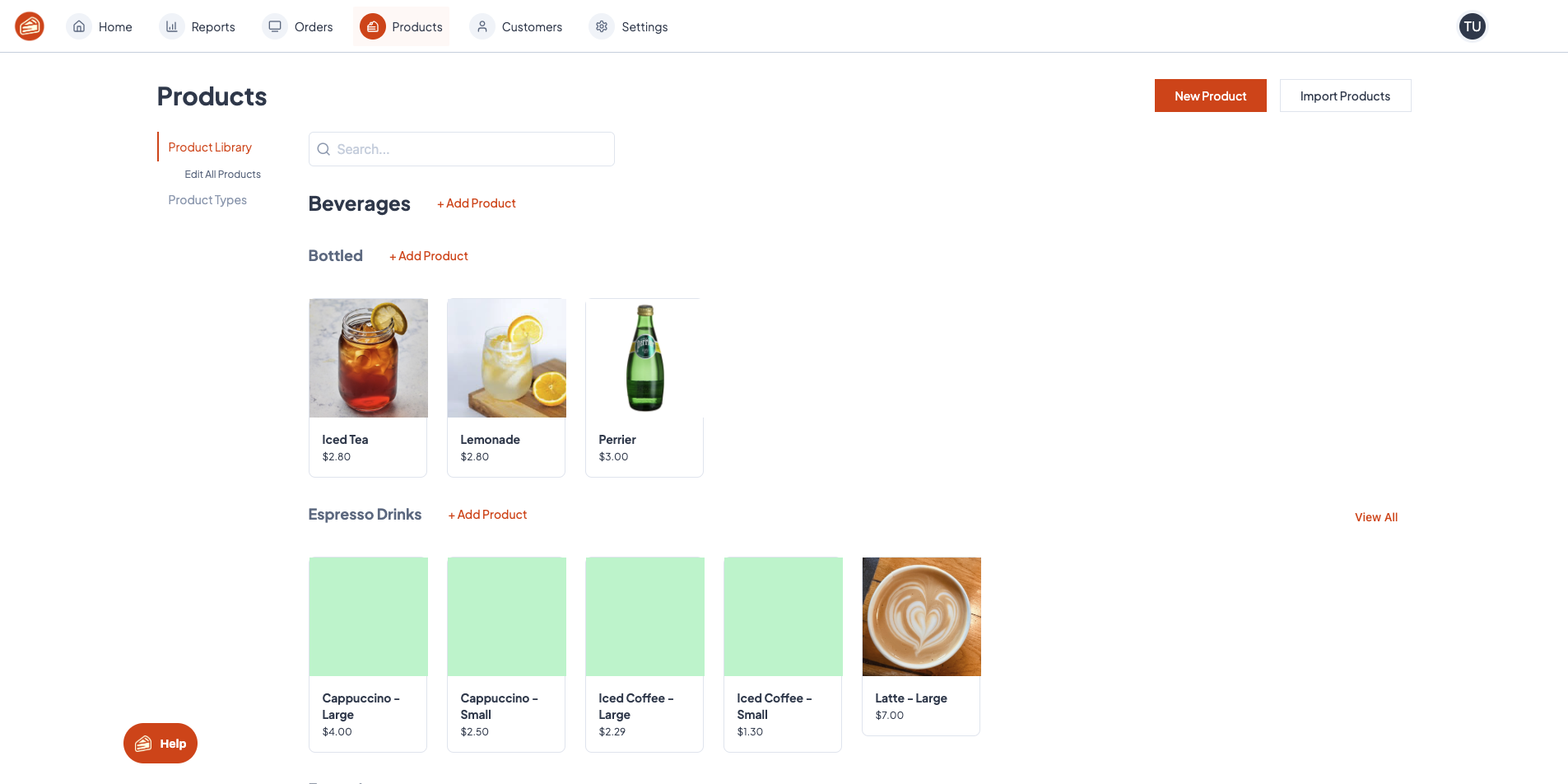 Step #3: Click on "Product Types"