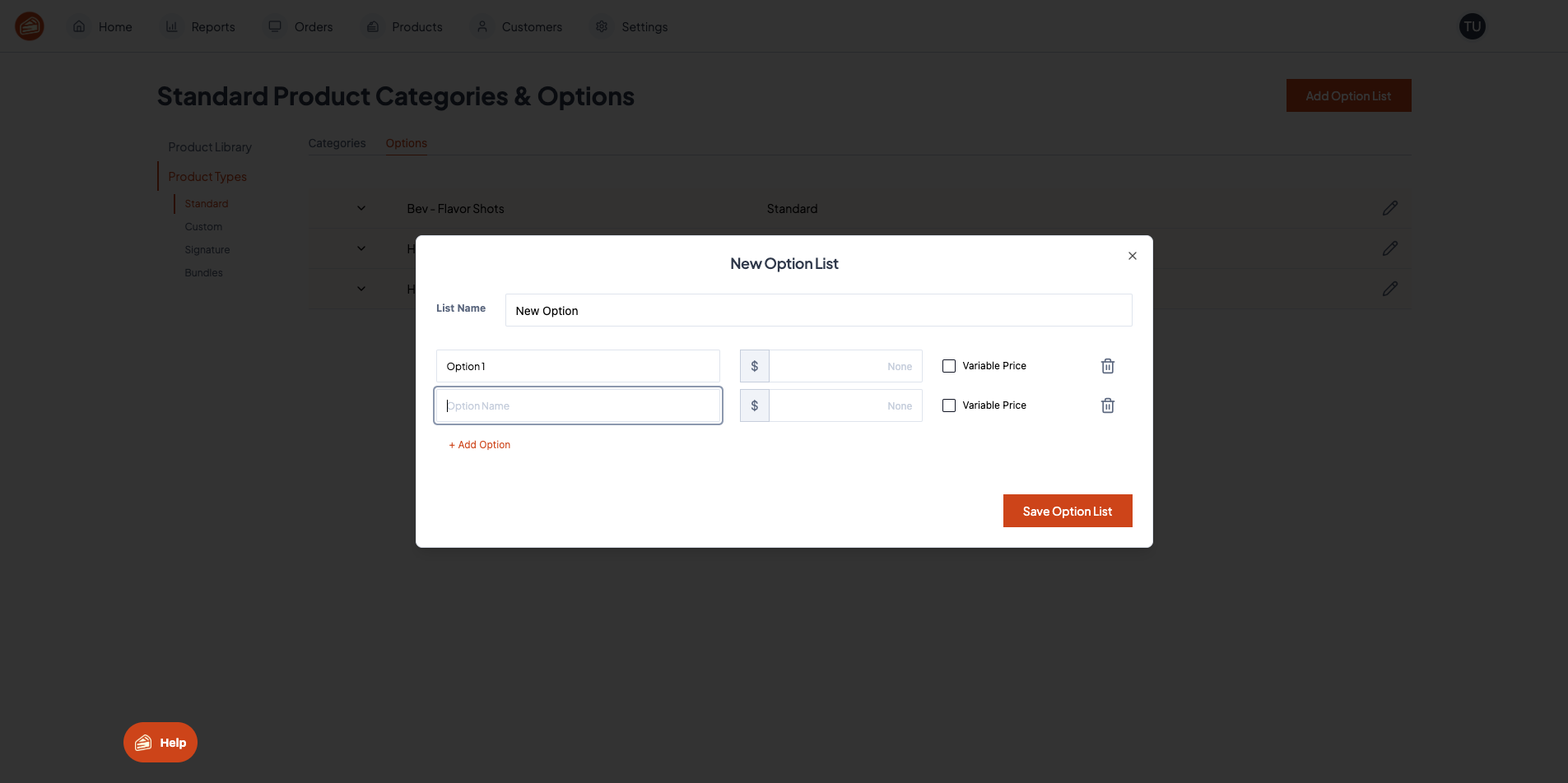 Step #15: Click on "Option Name"