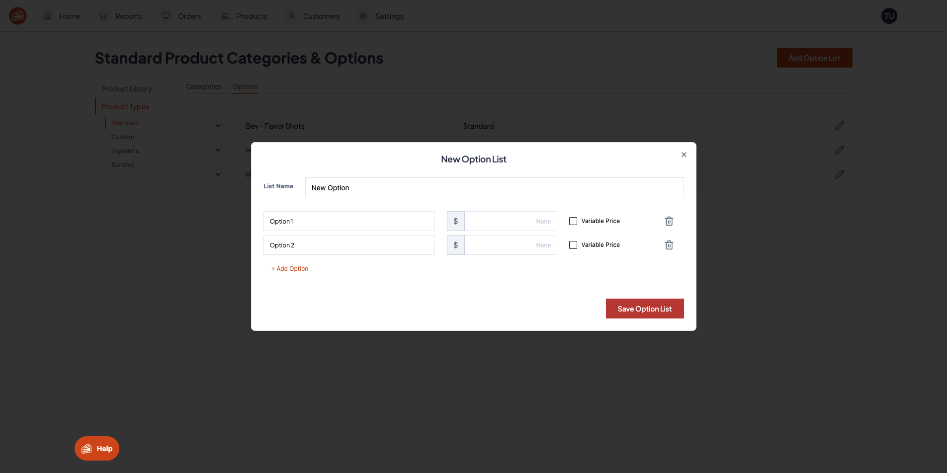 Step #16: Click on "Save Option List"