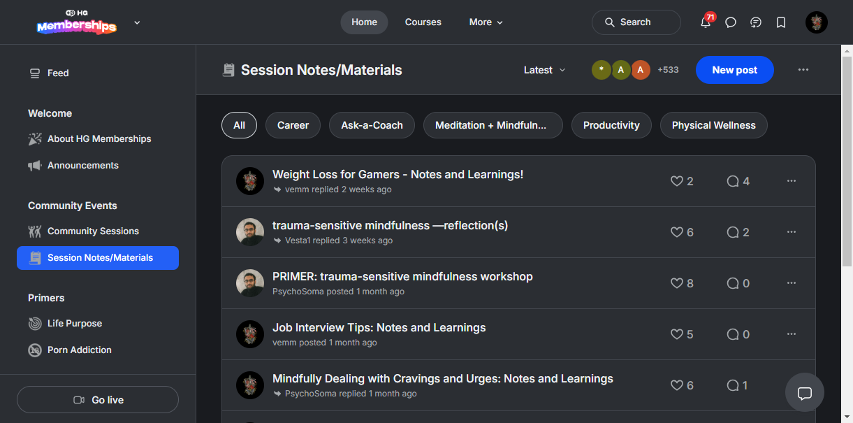 Step #19: You are welcome to click on the current ones to borrow the language from for your own notes posts. Just be sure to change what event it links to!