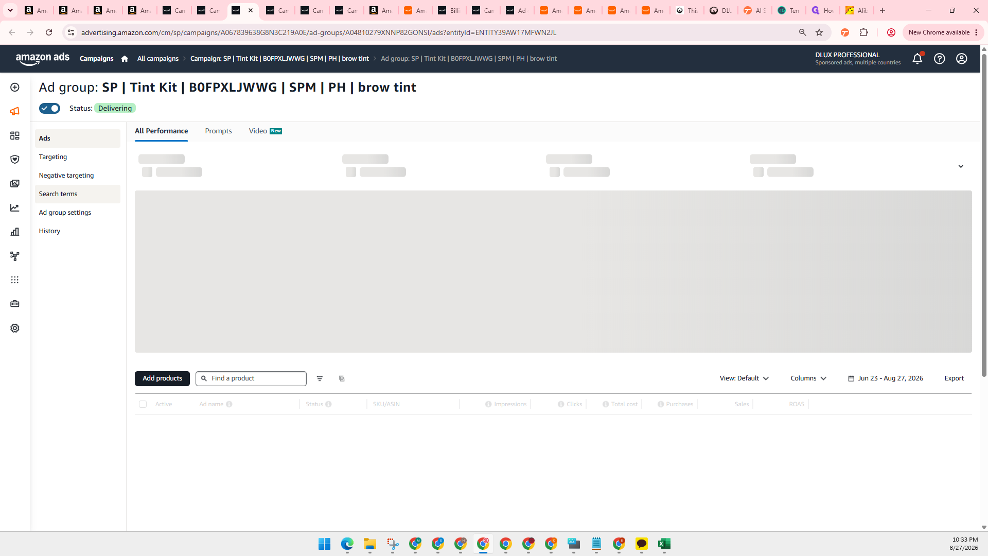 Step #20: Click Search terms in the left sidebar menu.