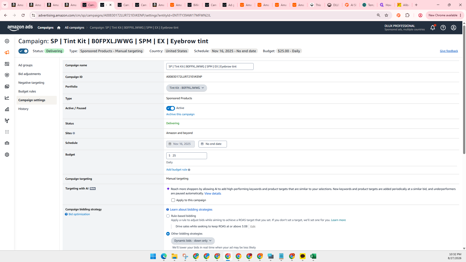 Step #12: Click the previous browser tab to return to the campaign list.