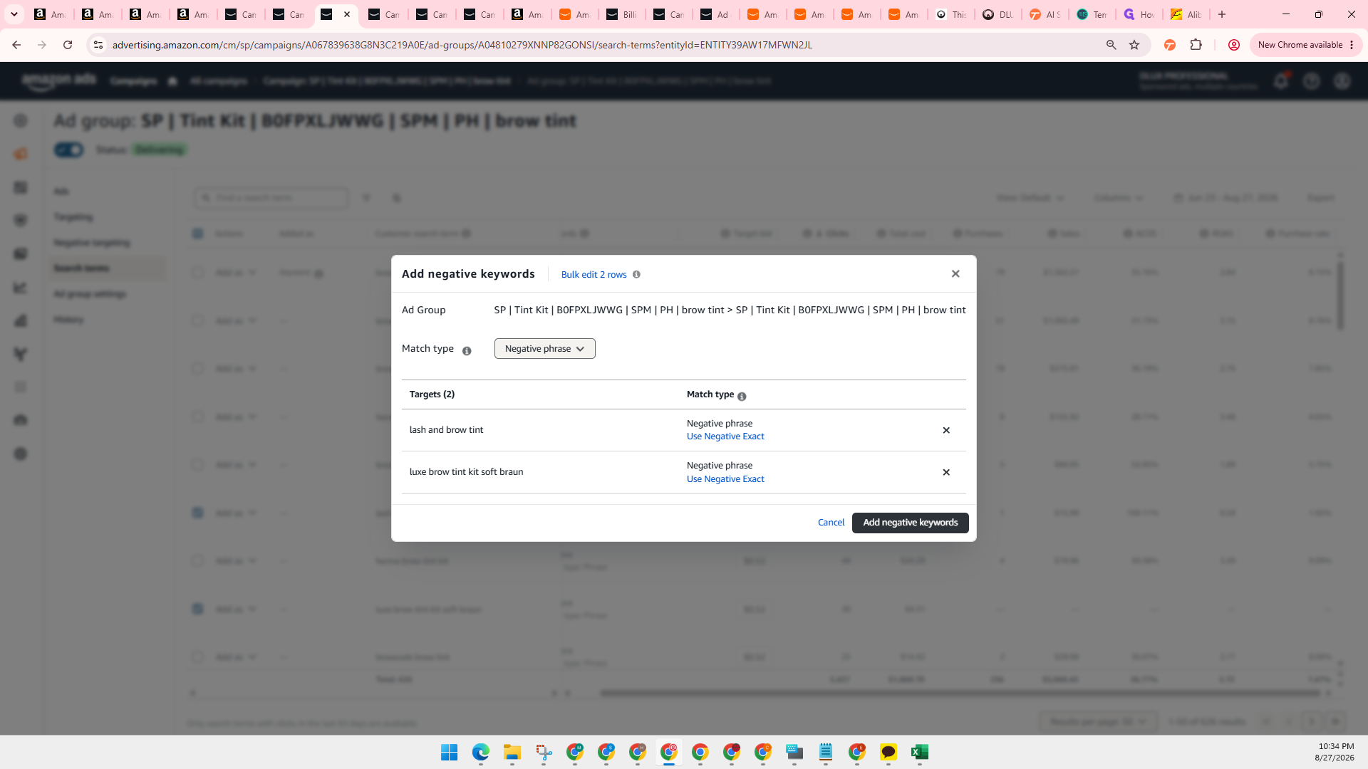 Step #28: Click Add negative keywords to submit the changes.