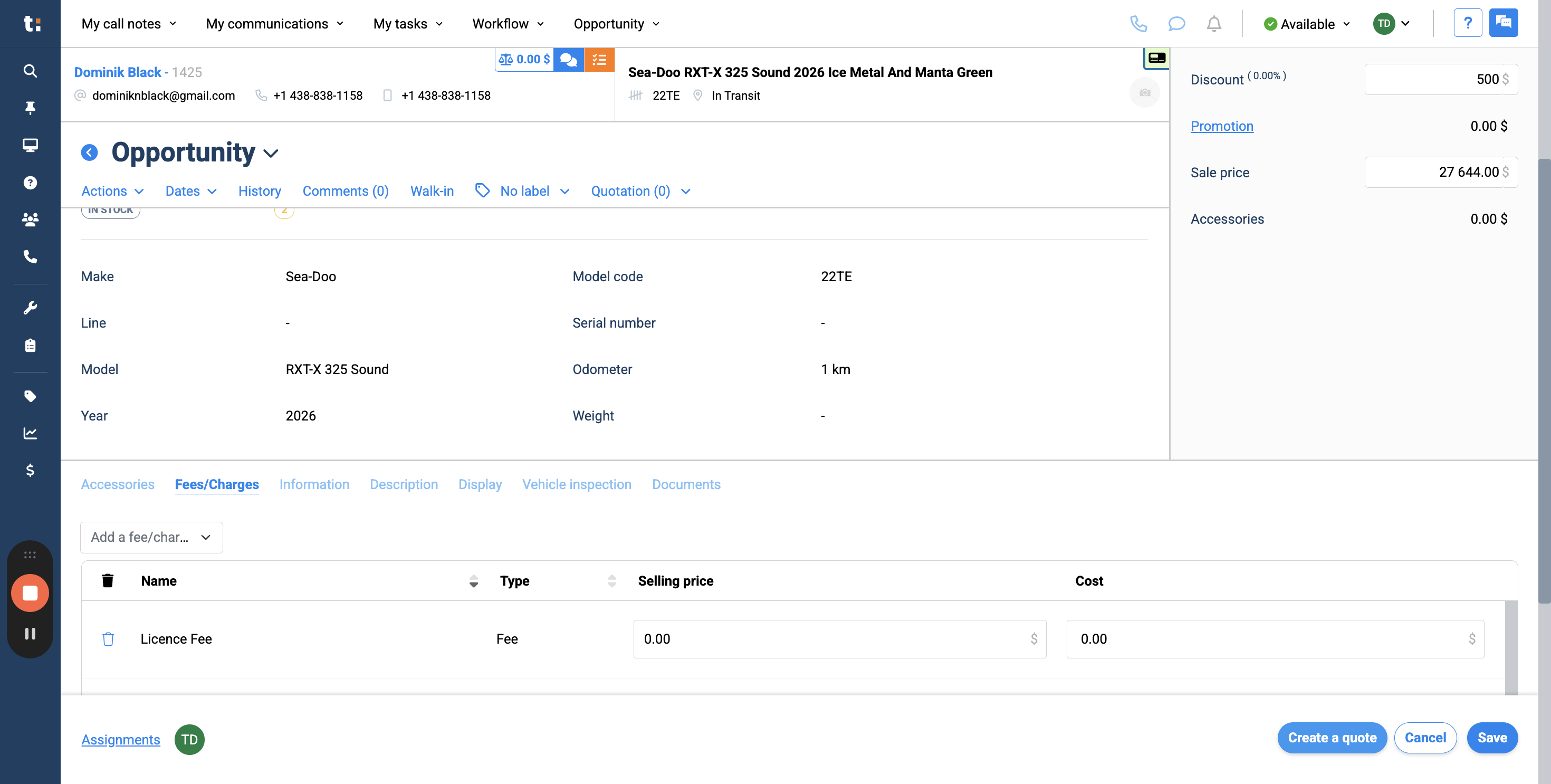 Step #15: After completing these steps, click Create a Quote.