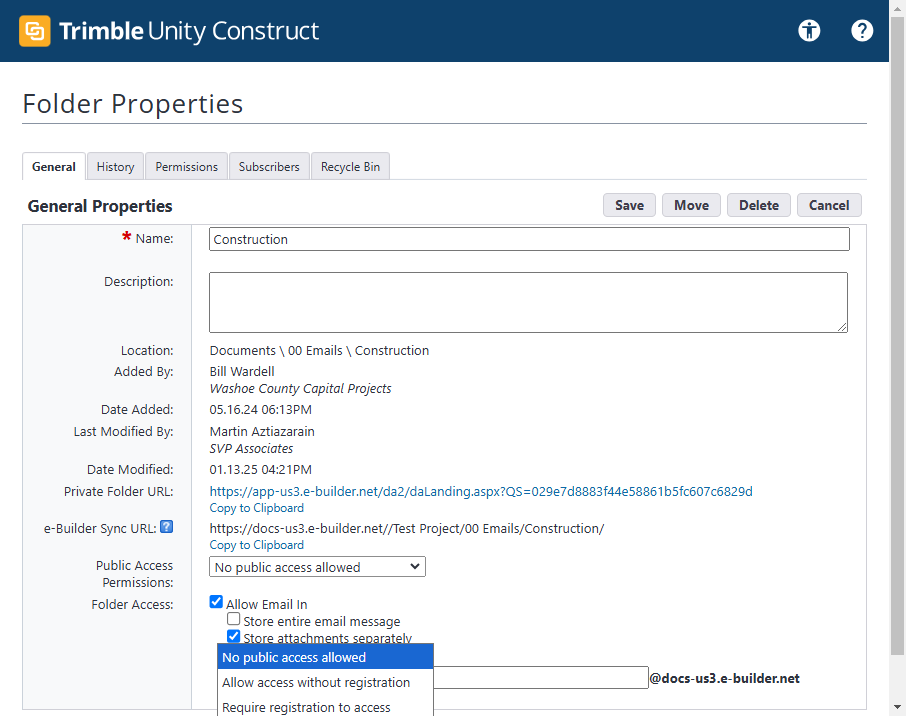 Step #50: Click on "https://docs-us3.e-builder.net//Test"