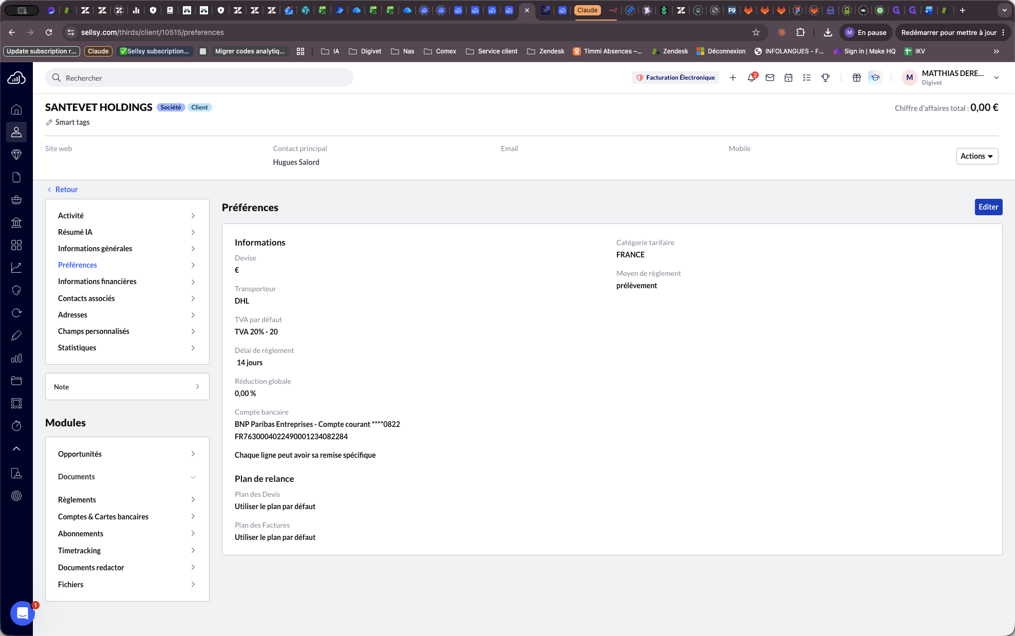 Step #14: Cliquez sur Editer pour configurer les modalités de paiement.