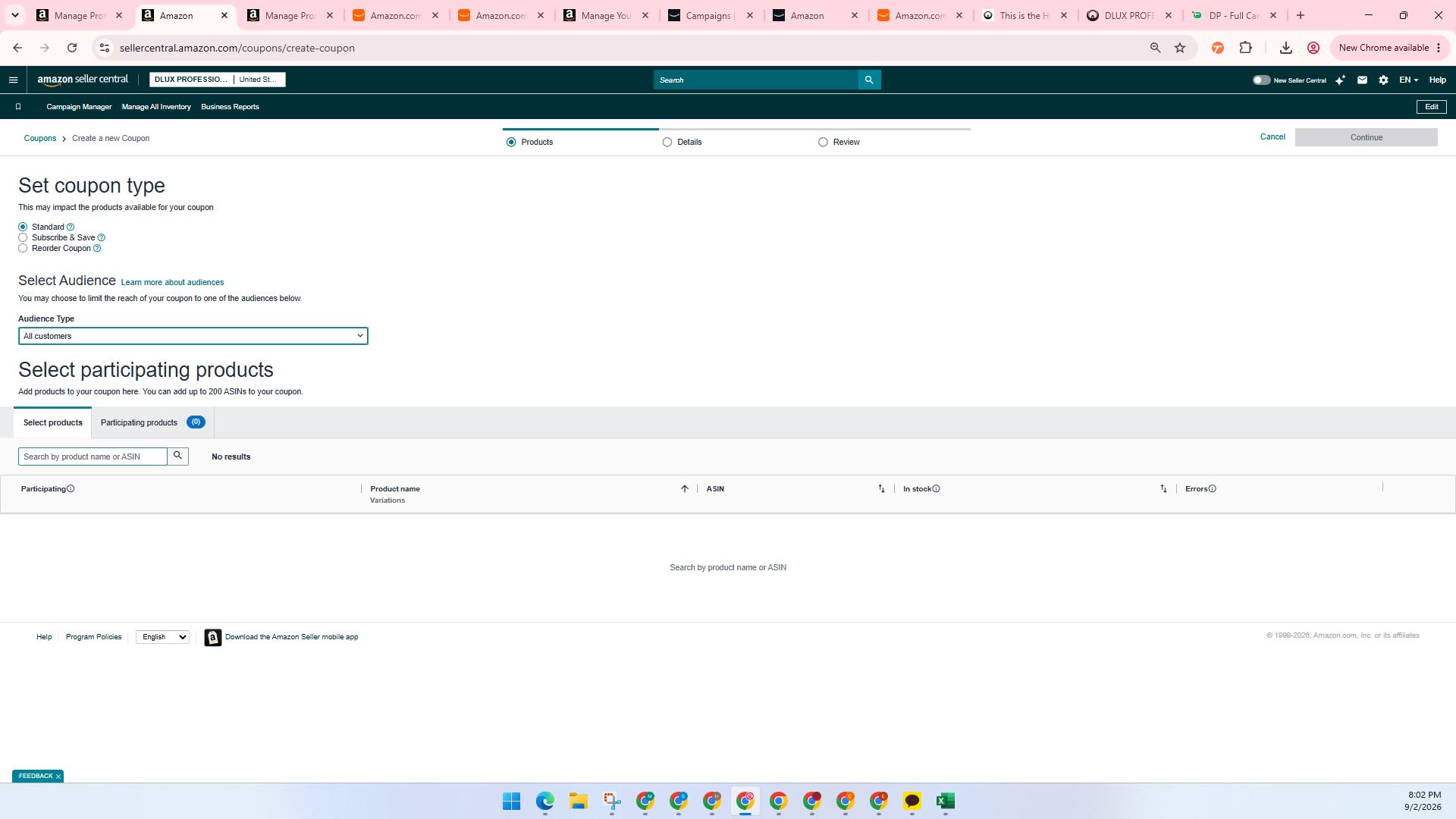 Step #7: Enter the target product's ASIN into the Search by product name or ASIN field.