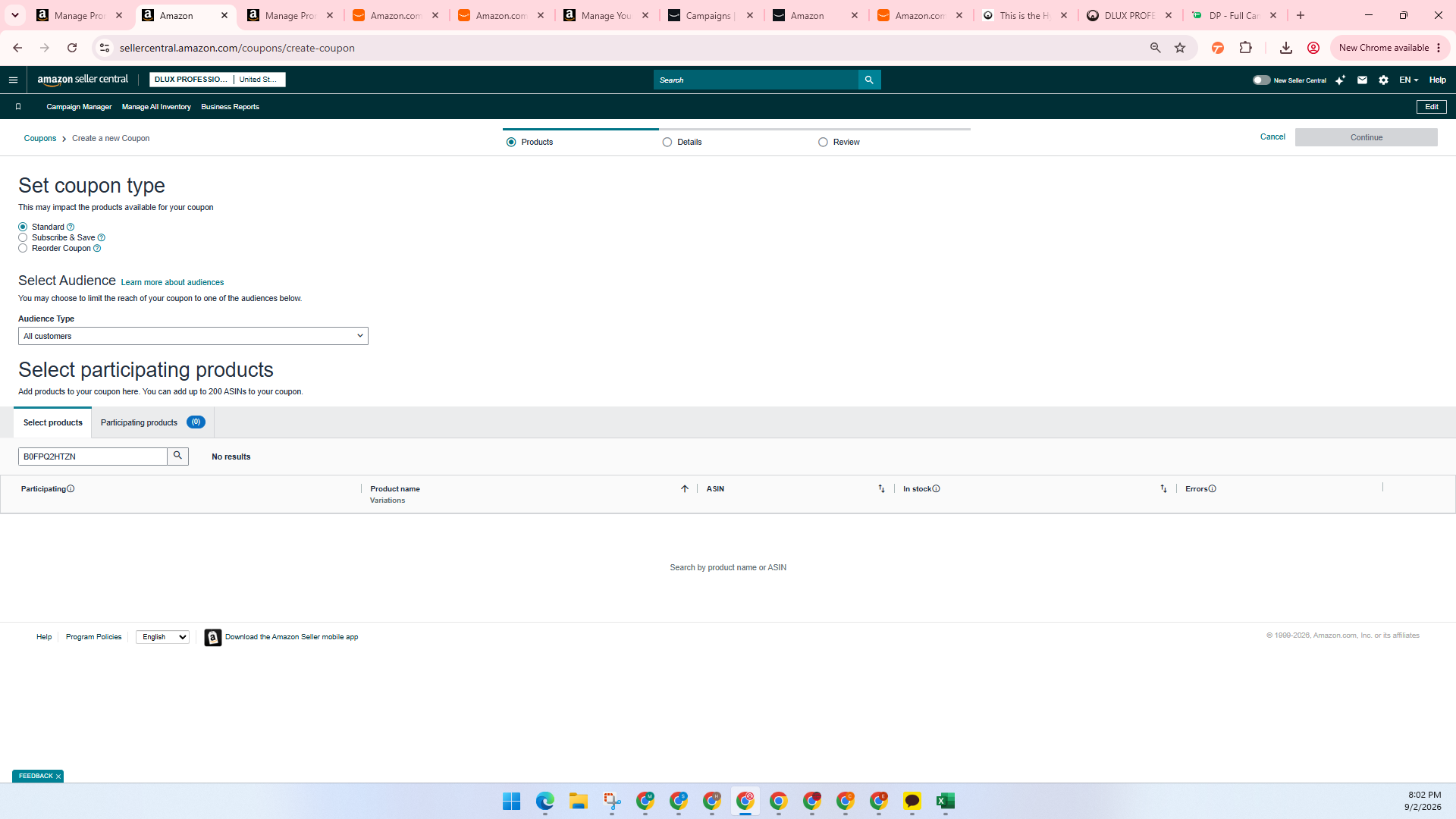 Step #8: Click the search icon to locate the product listing.