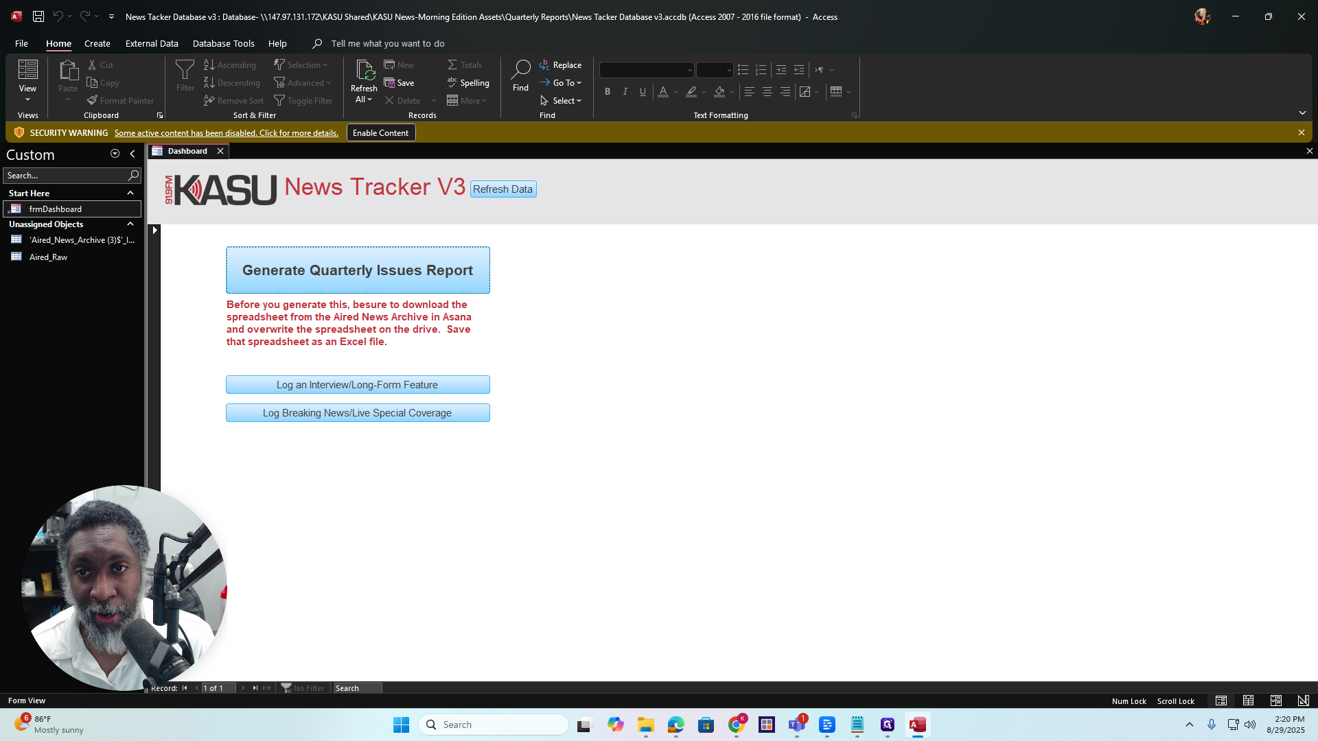Step #8: Click on "Enable Content"
