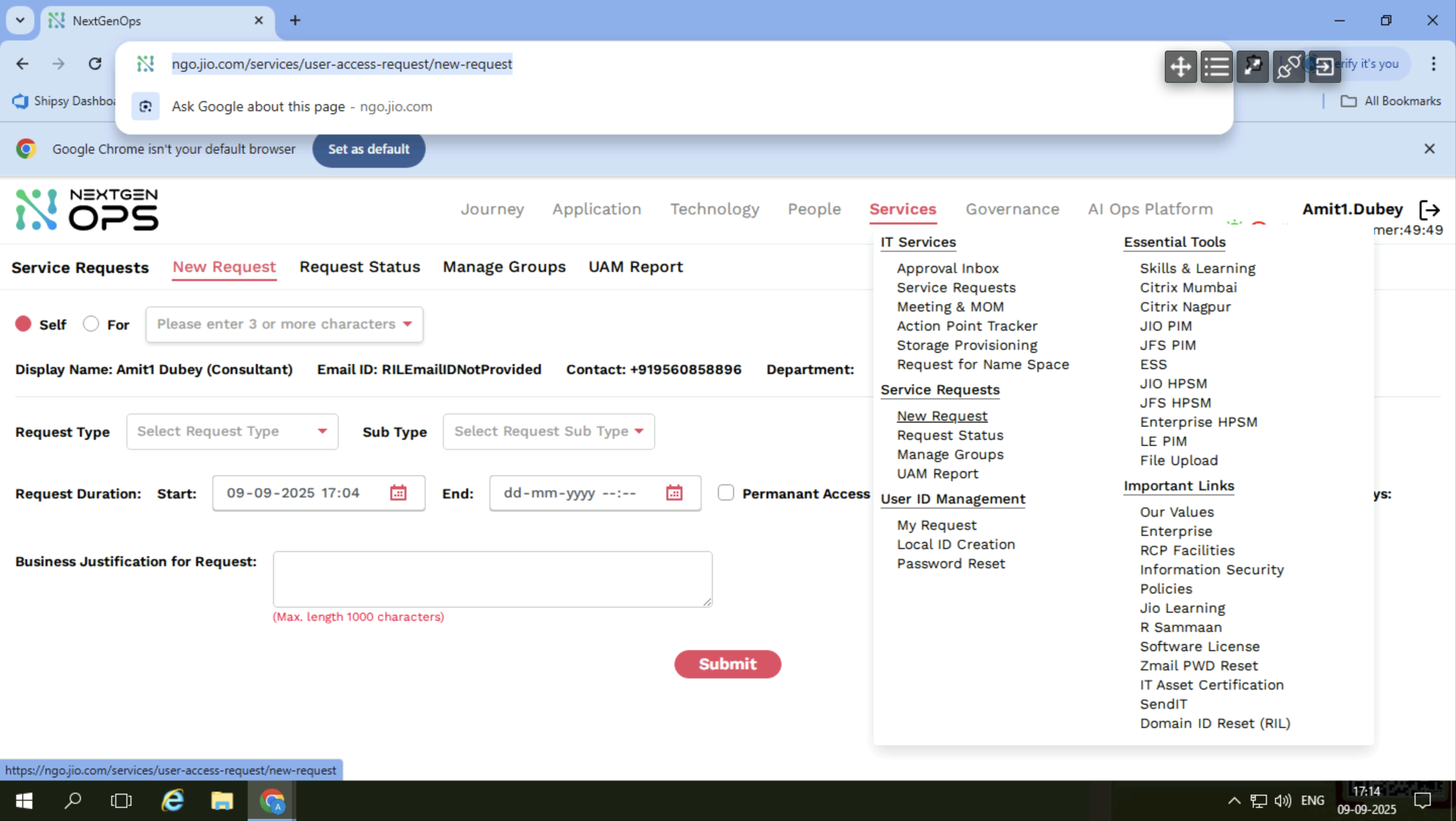 Step #4: Click on "New Request"
