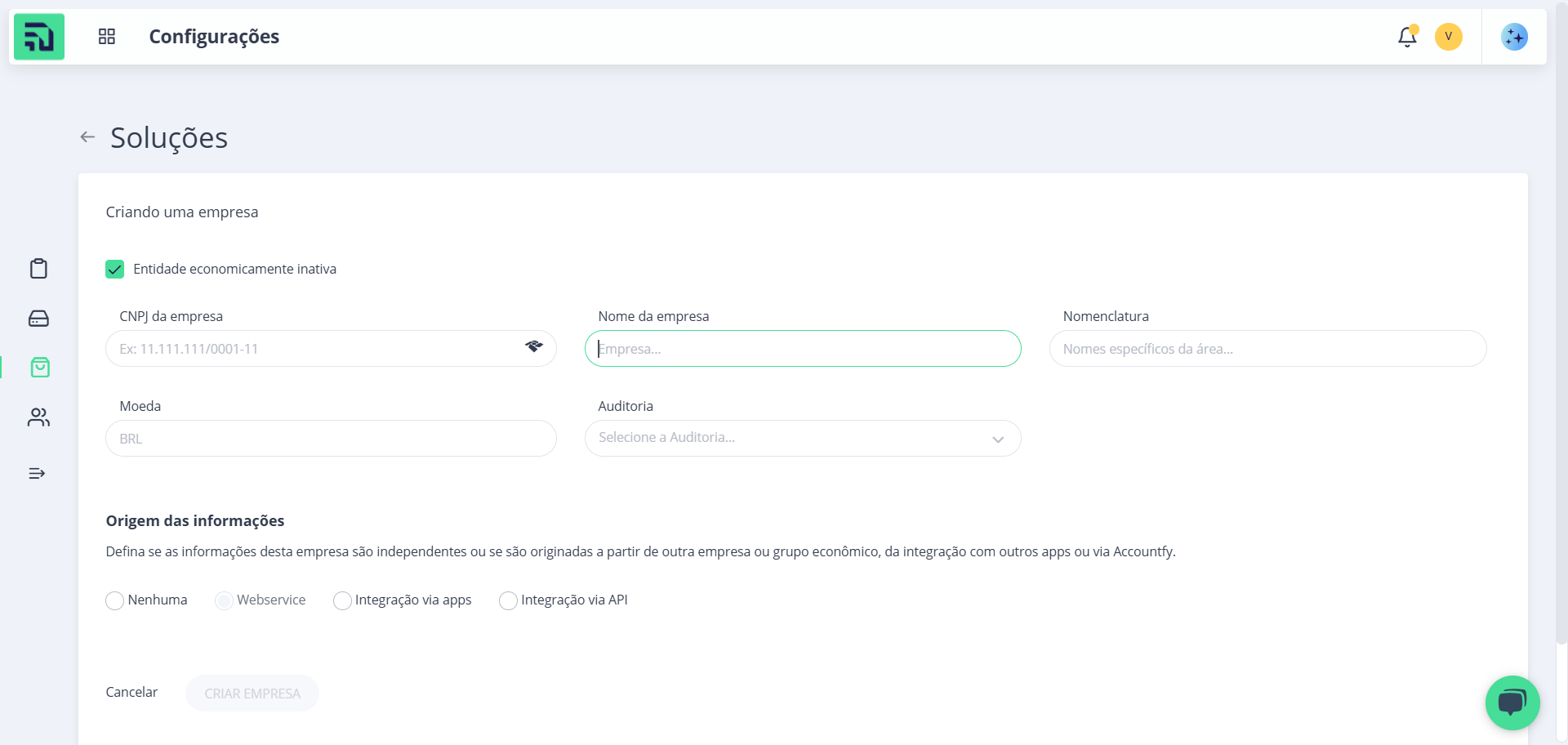 Step #21: Preencha as informações de Nome, nomenclatura e moeda.