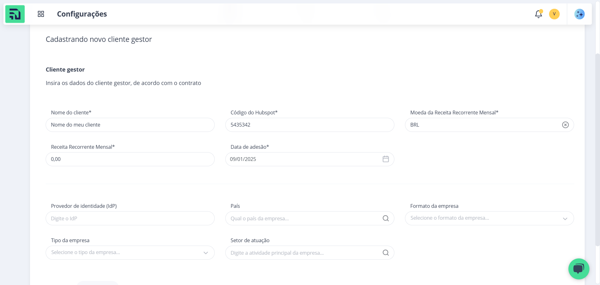 Step #2: Preencha as informações de Nome, Código, Moeda e Receita