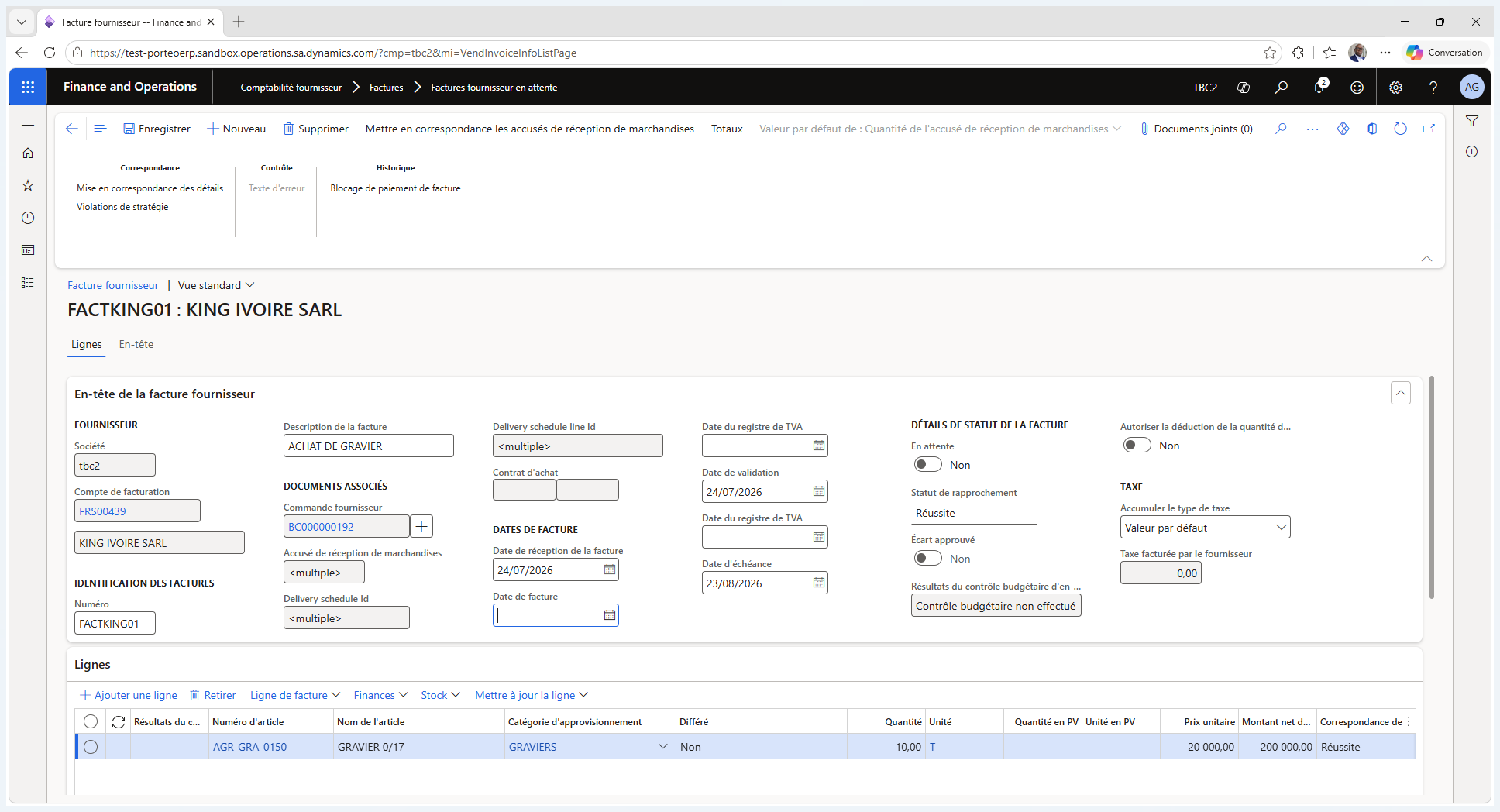 Step #9: Cliquez sur le champ vide Date de facture.