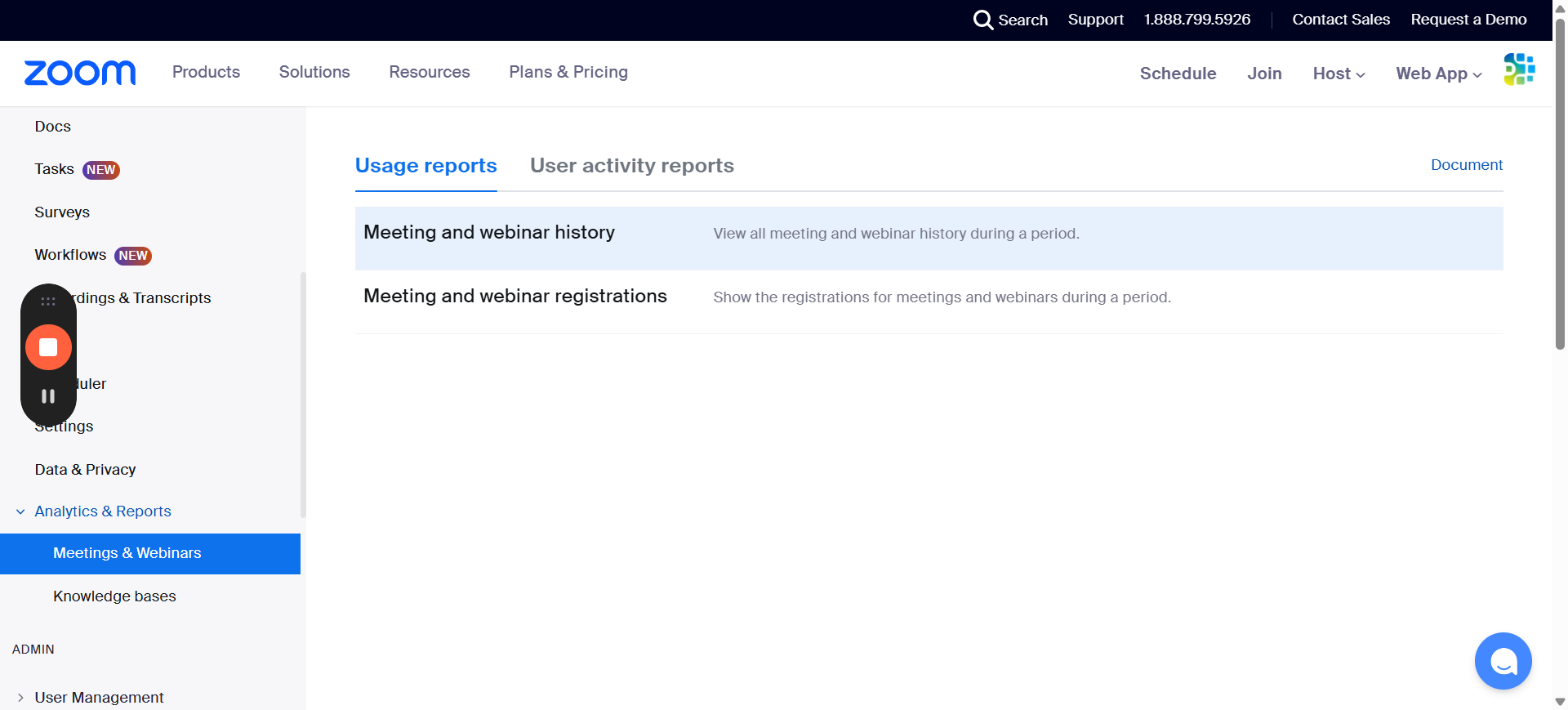 Step #4: Click on "User activity reports"