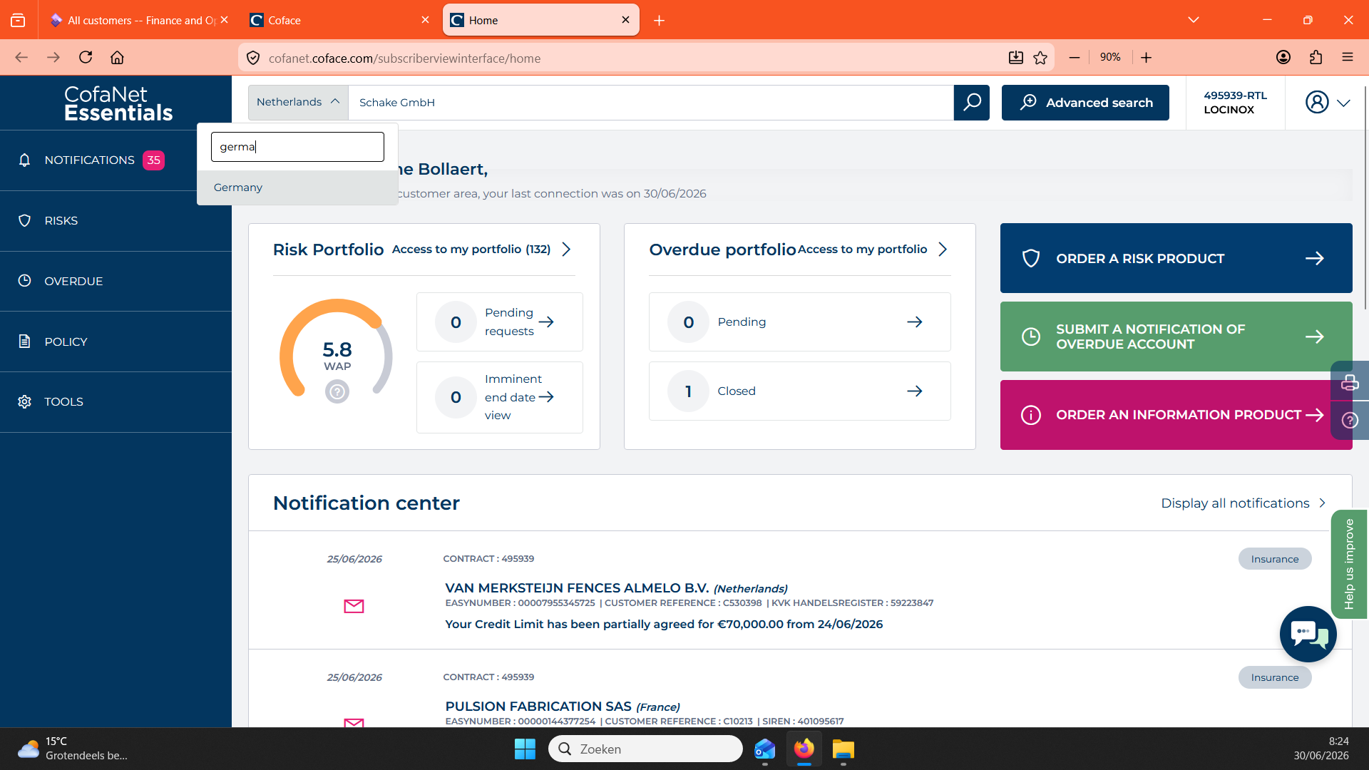 Step #5: Selecteer het juiste land via het dropdown-menu en start de zoekopdracht.