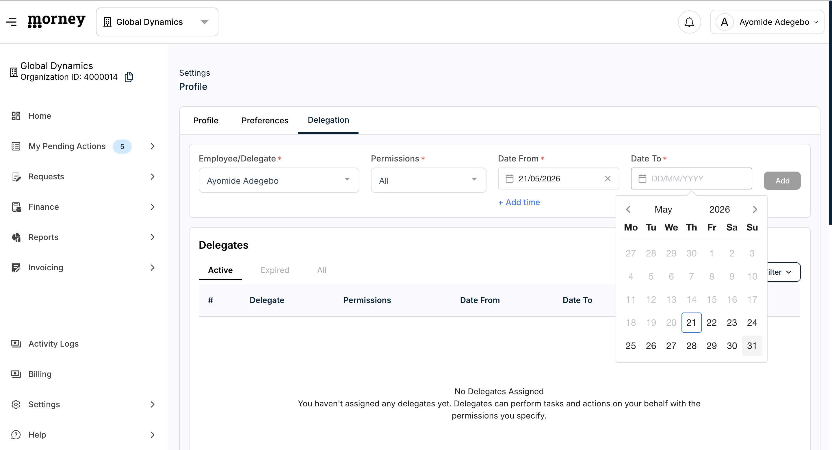 Step #7: Click the Date To field and choose the expiration date.