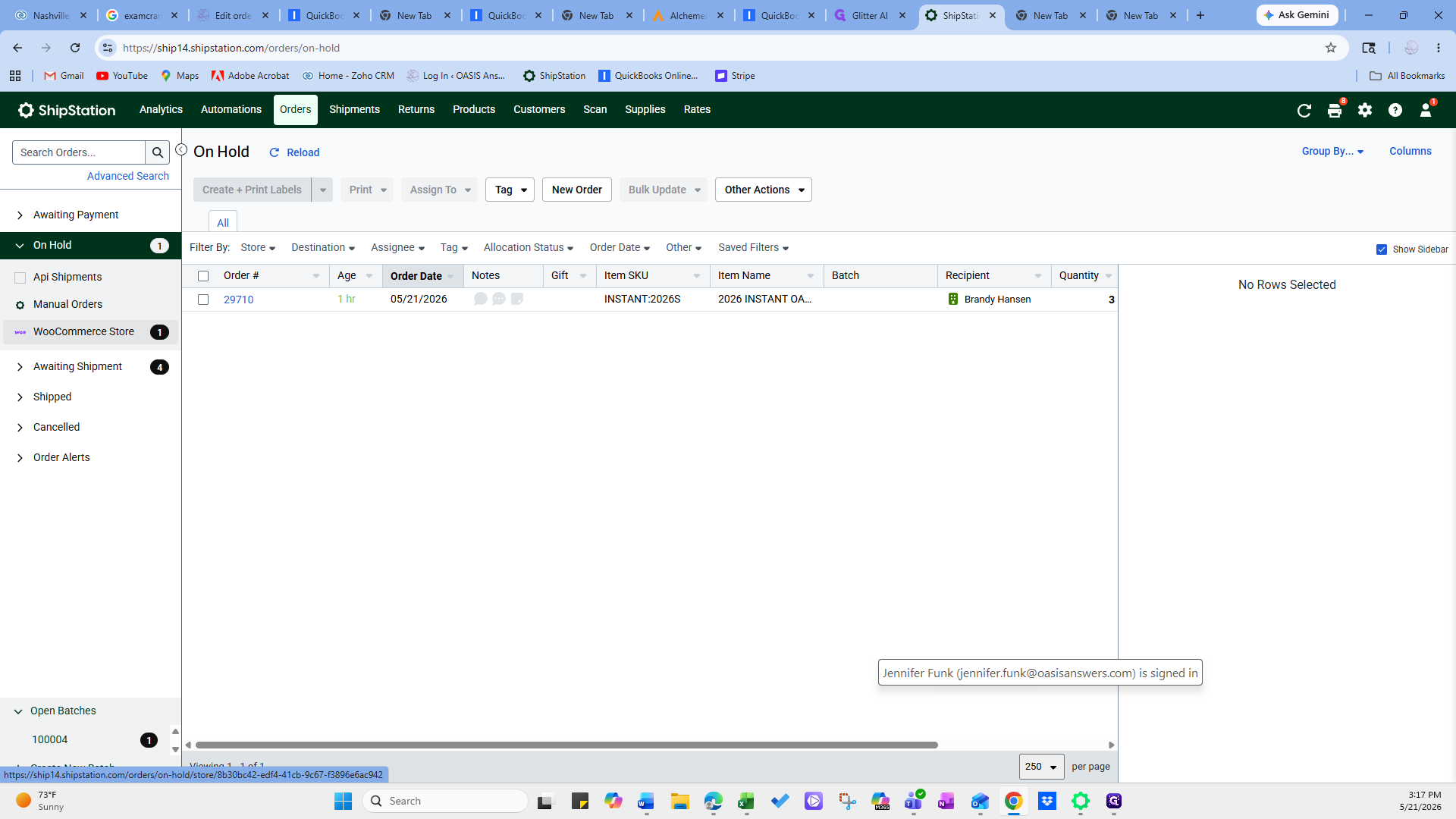 Step #6: Select the WooCommerce Store filter from the left sidebar to isolate those orders.