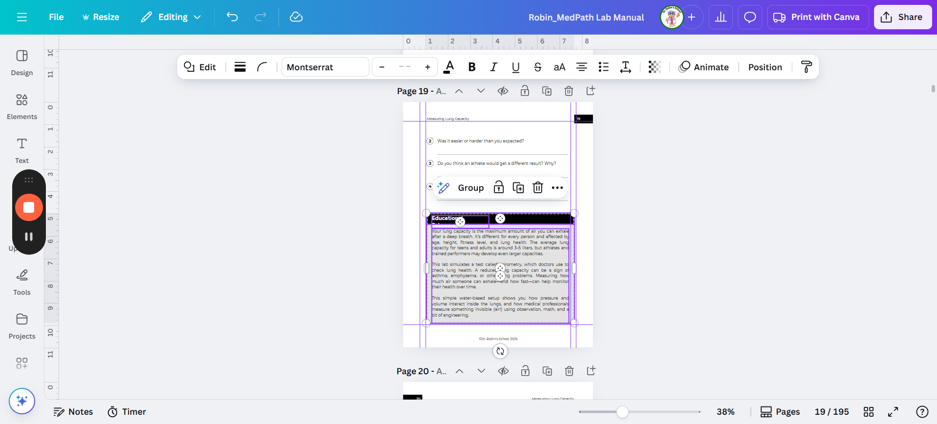 Step #37: Now grab the handle and adjust the text box to be wide enough.