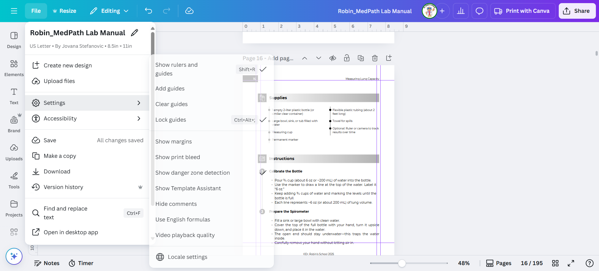 Step #10: I set mine to 0.75" and 1". It's important to set them on both the right and the left. Math it to make sure you get it right. So from the right hand side it would be 8.5-0.75=7.75. But remember it will be bigger if you have more pages.